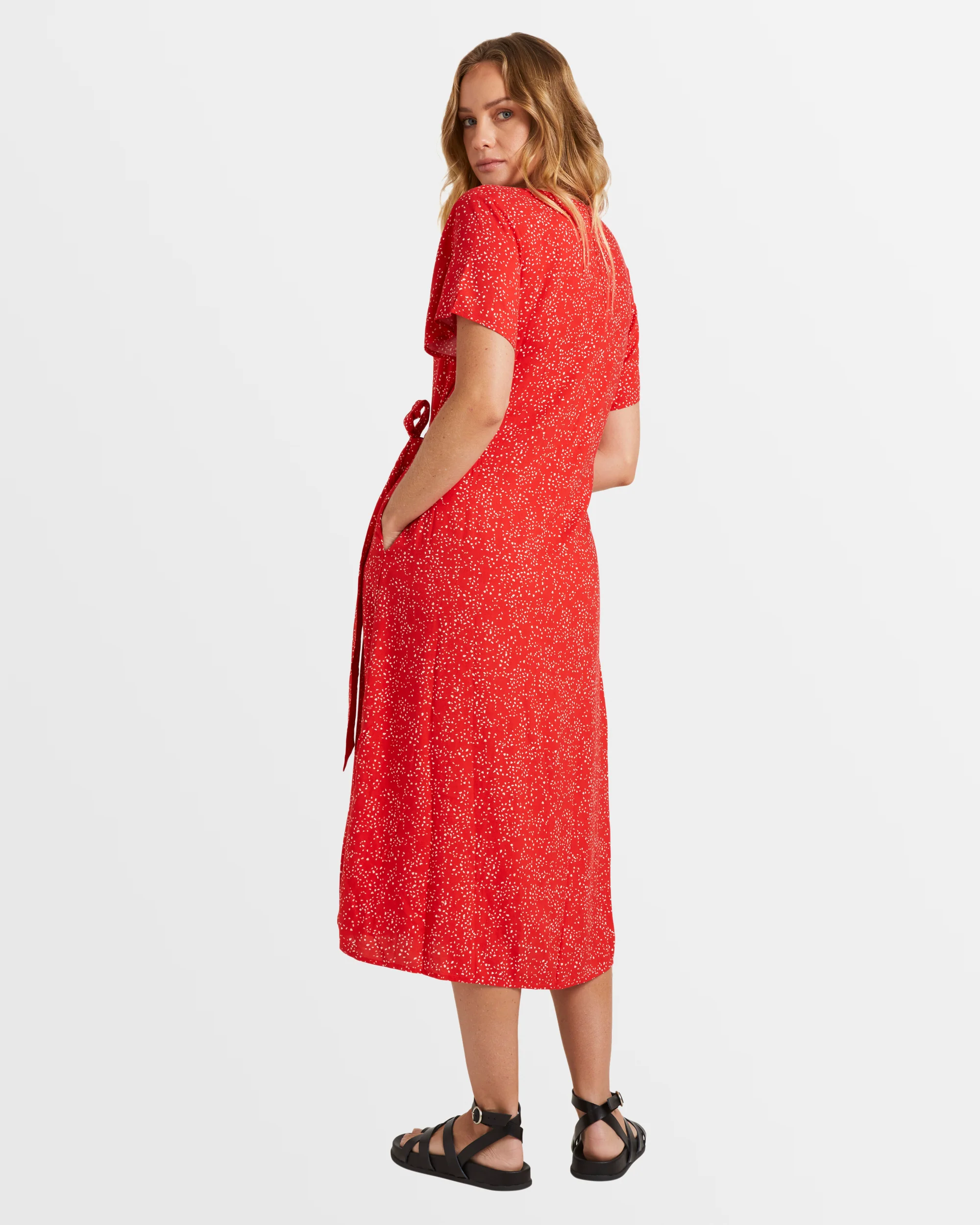 Womens Indigo Sand Wrap Dress - Image 3