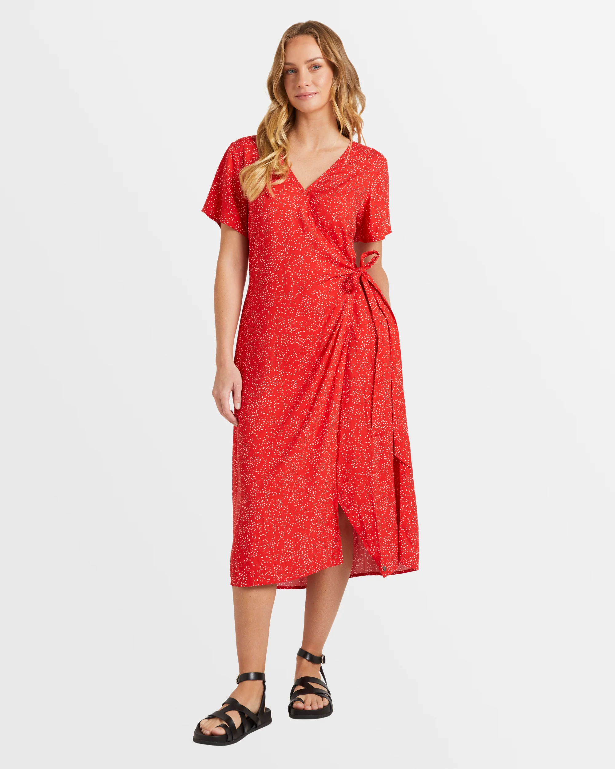 Womens Indigo Sand Wrap Dress - Image 5