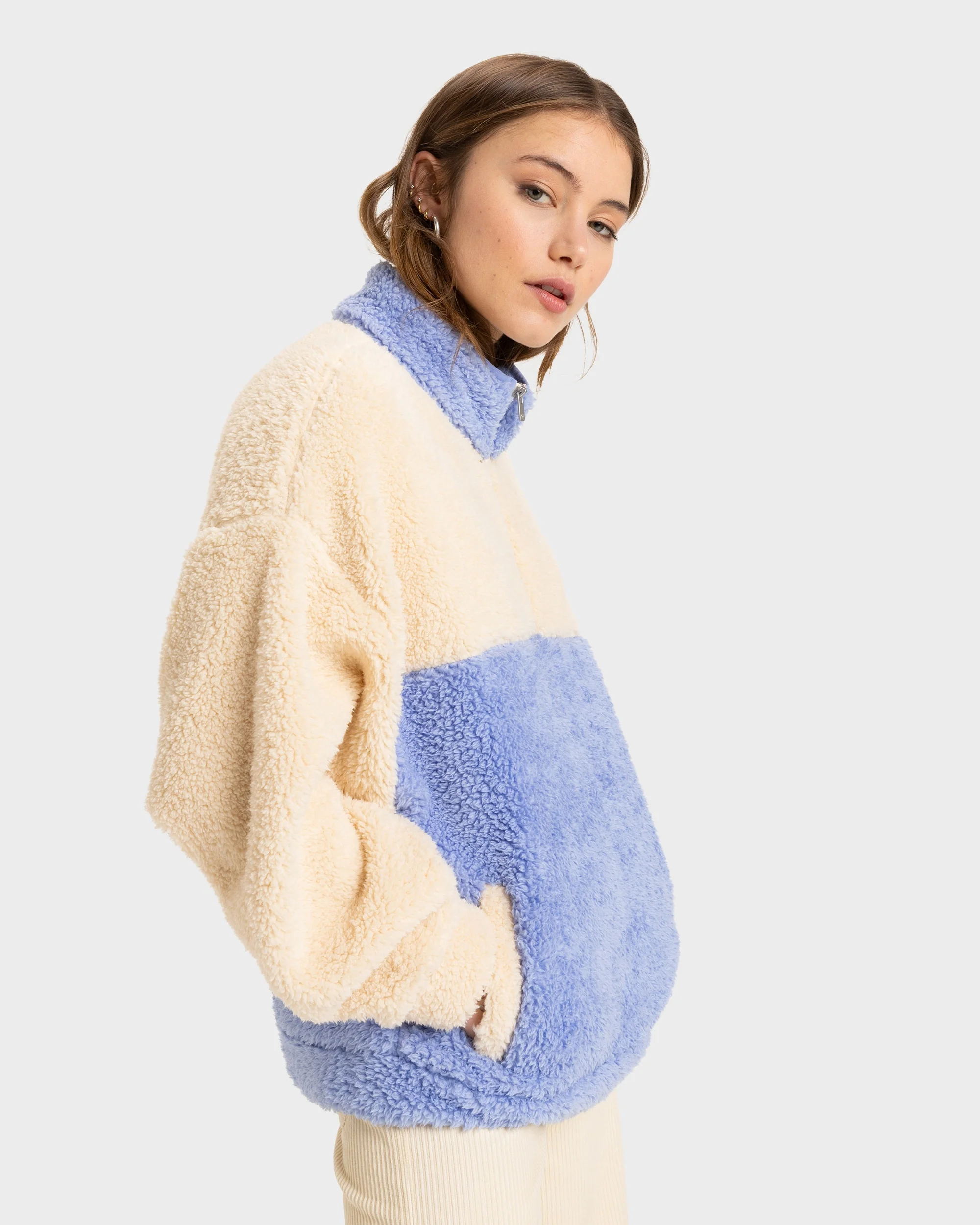 Womens Jive Talking Block Fleece Jacket - Image 2