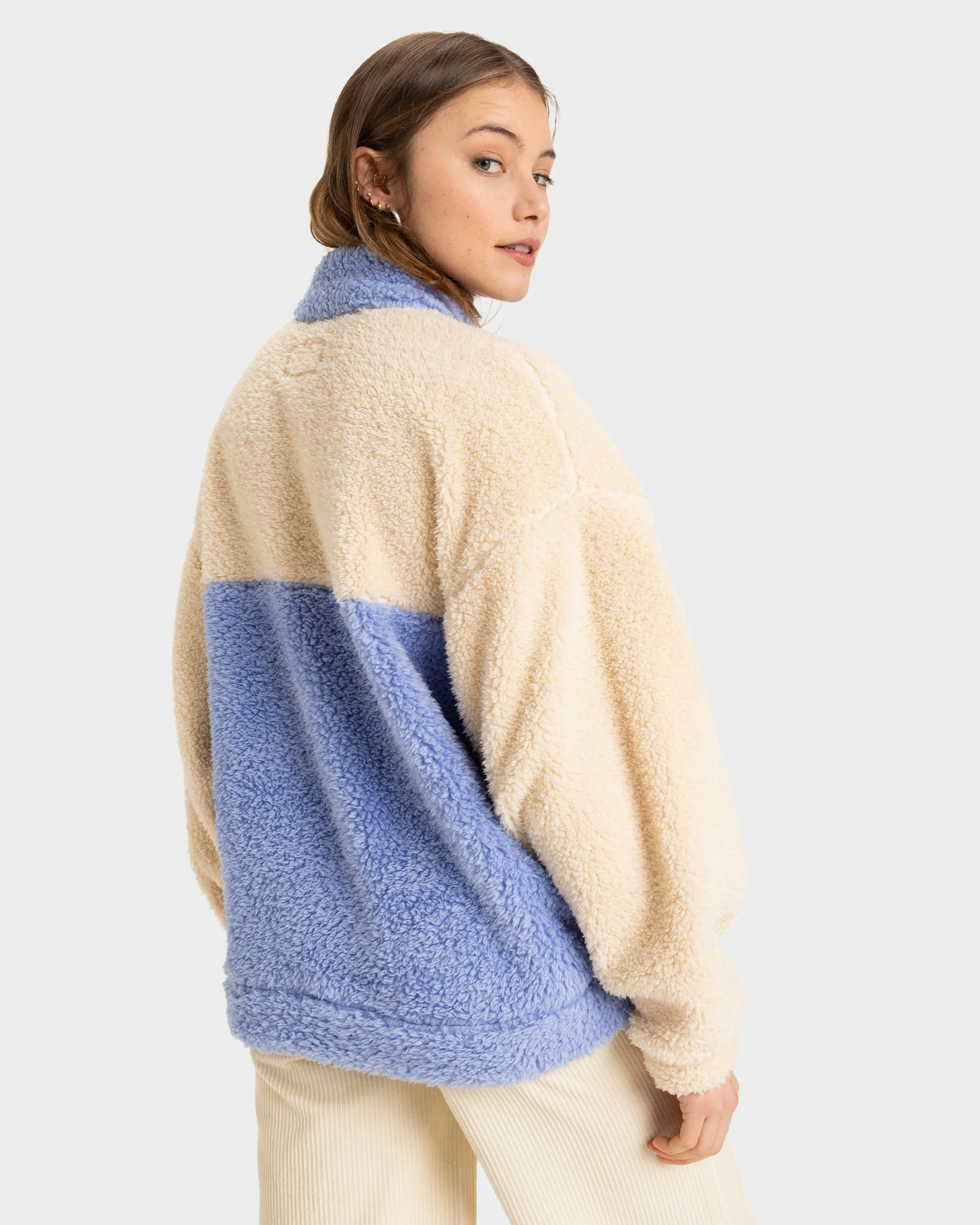 Womens Jive Talking Block Fleece Jacket - Image 3
