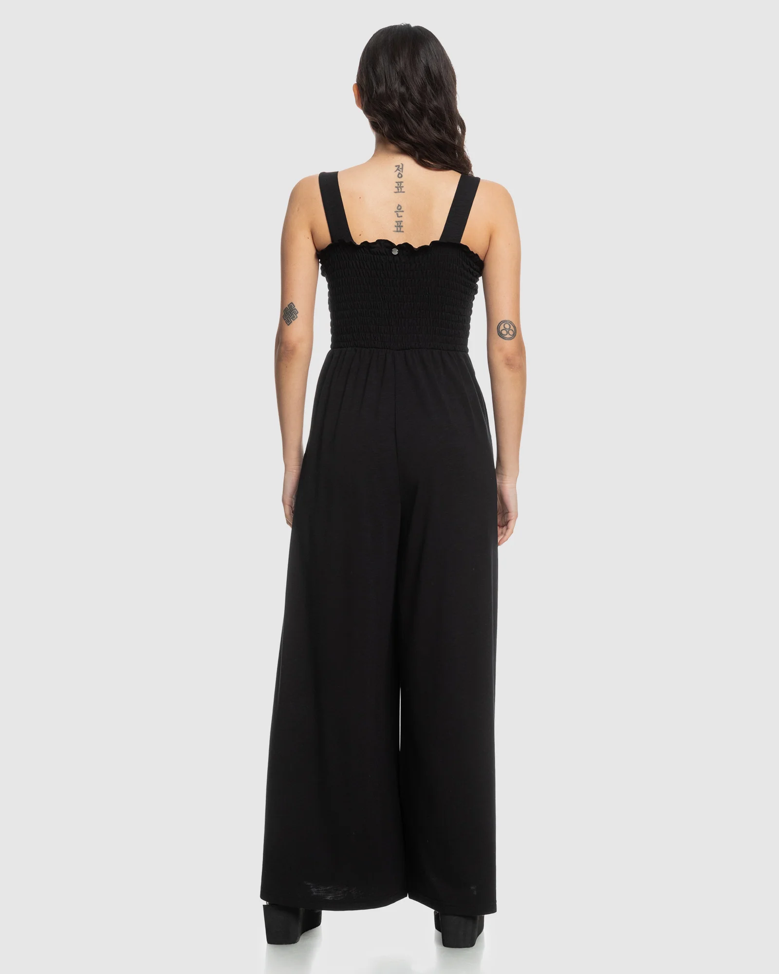 Womens Just Passing By Smocked Jersey Jumpsuit - Image 3