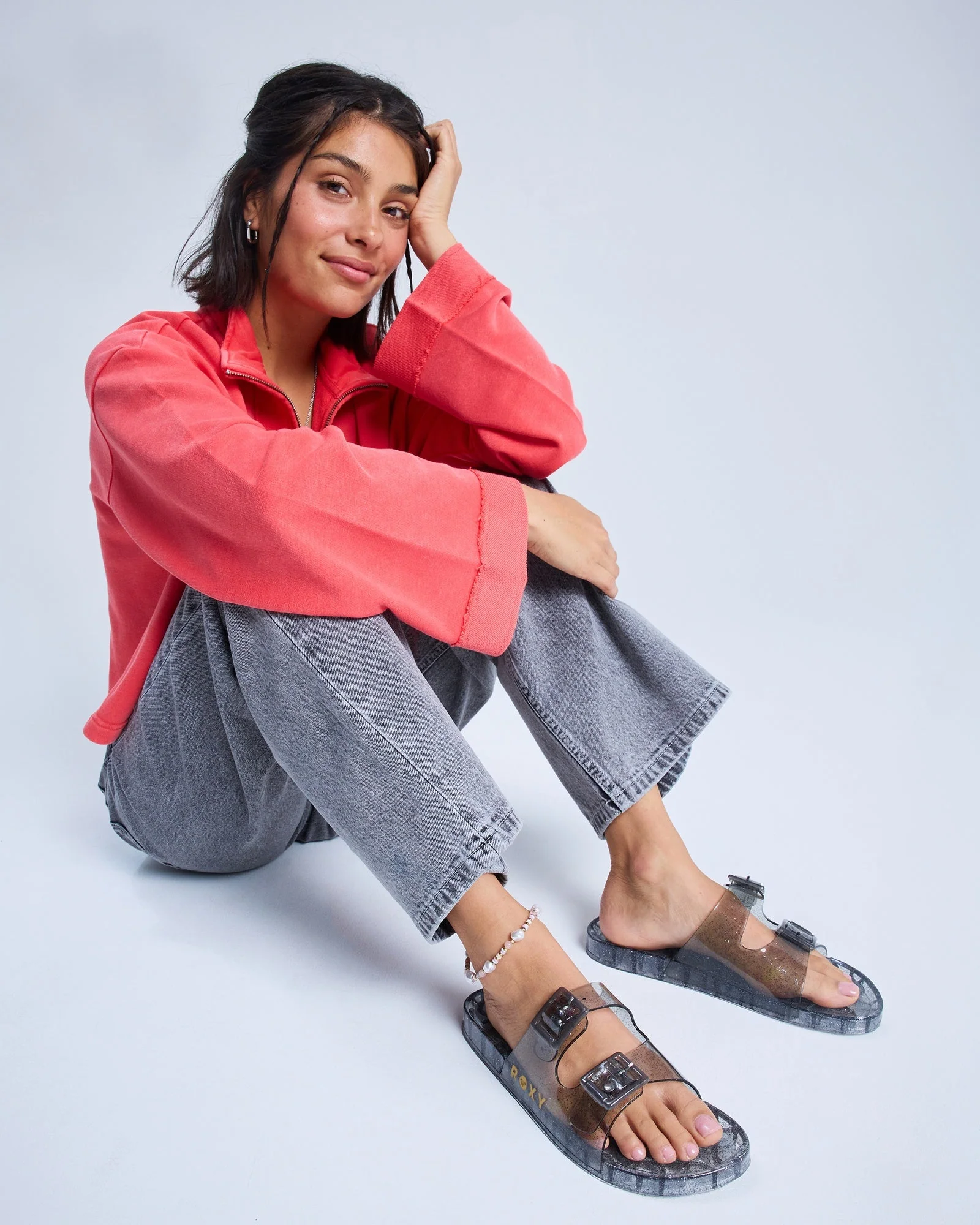 Womens Kattie Glitter Slides - Image 6
