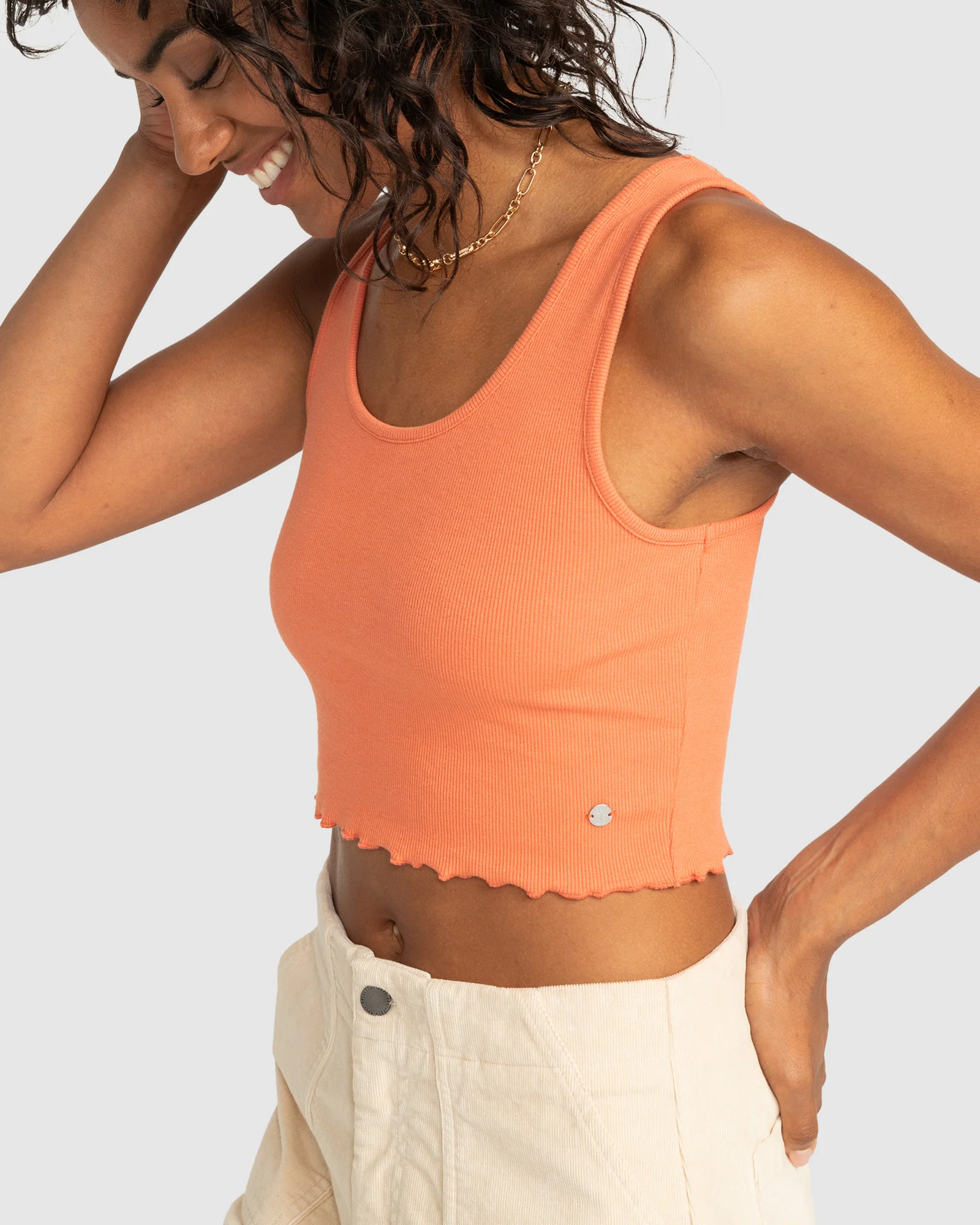 Womens Keep It Wavy Ribbed Tank Top - Image 2