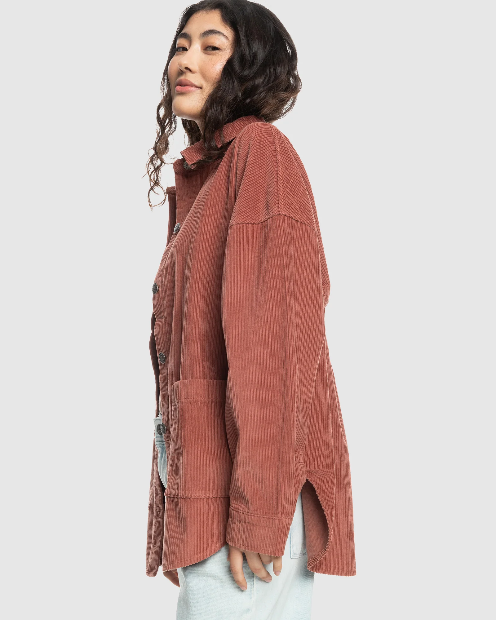 Womens Kick Back Washed Long Sleeve Shirt - Image 2