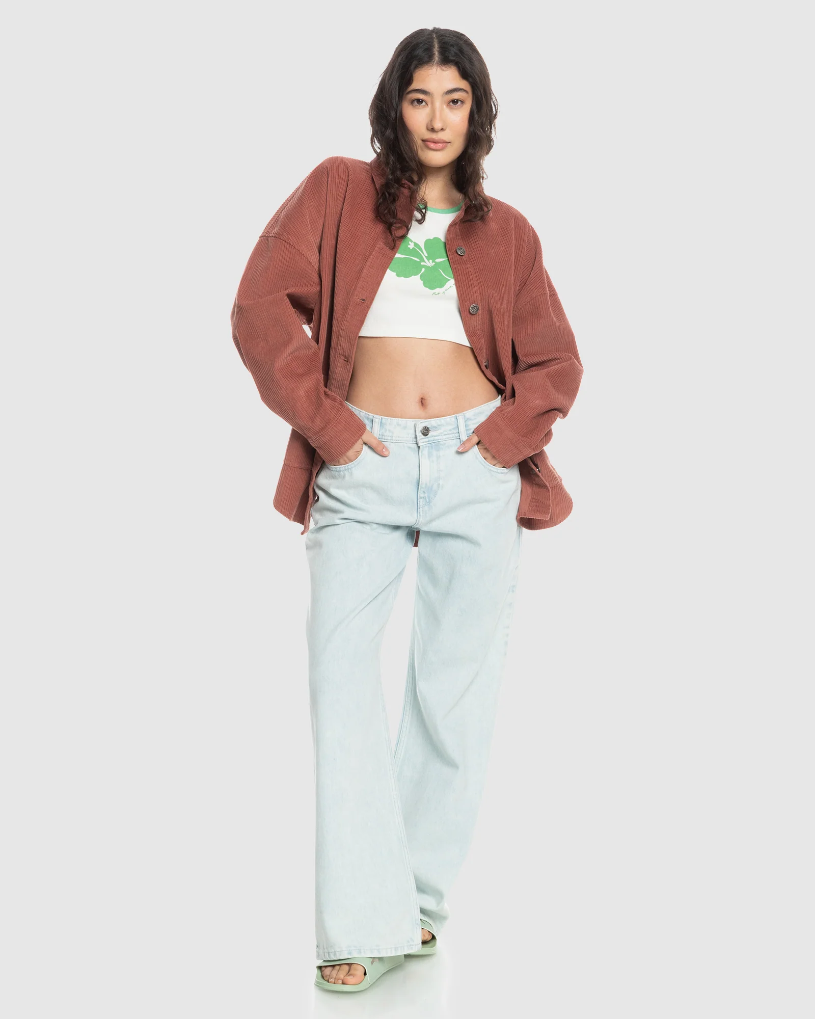 Womens Kick Back Washed Long Sleeve Shirt - Image 5