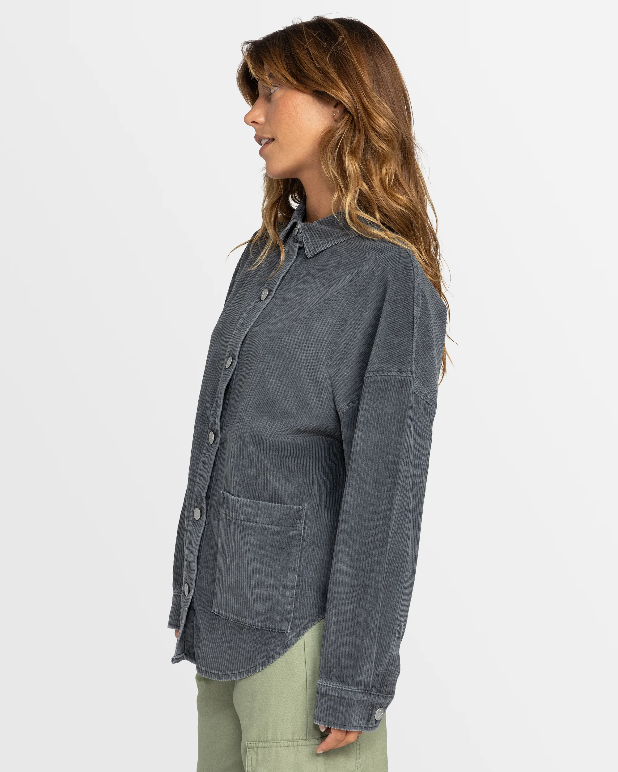 Womens Kick Back Corduroy Shacket - Image 2