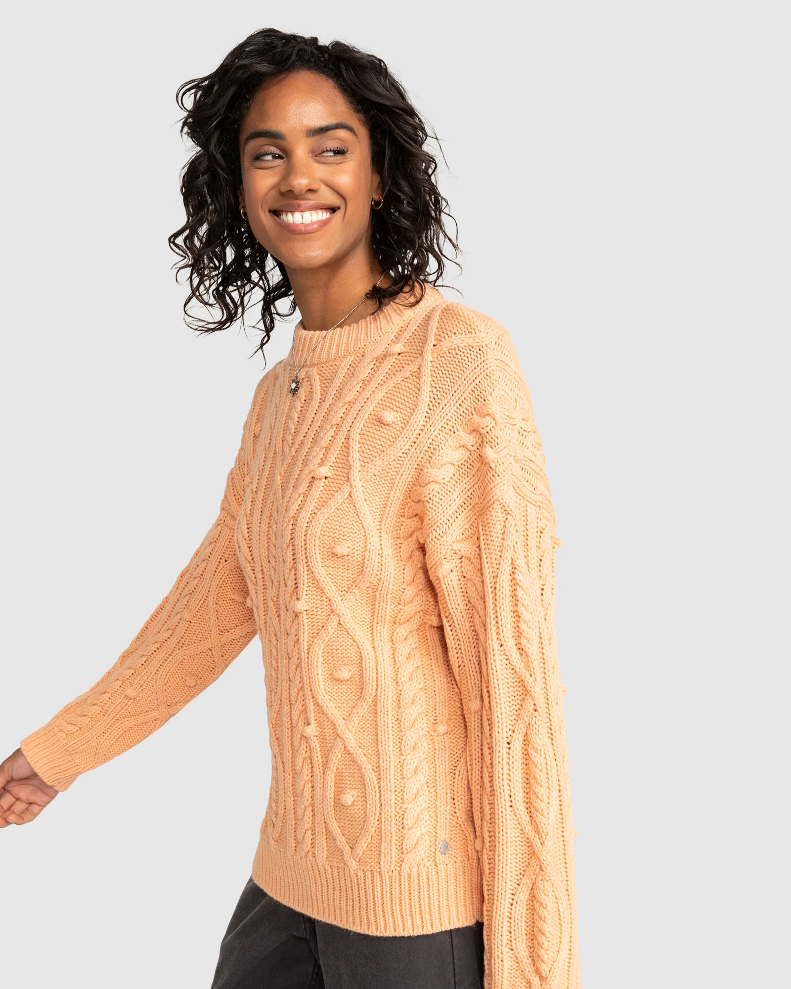 Womens La Playa Cable Crew Neck Jumper - Image 2
