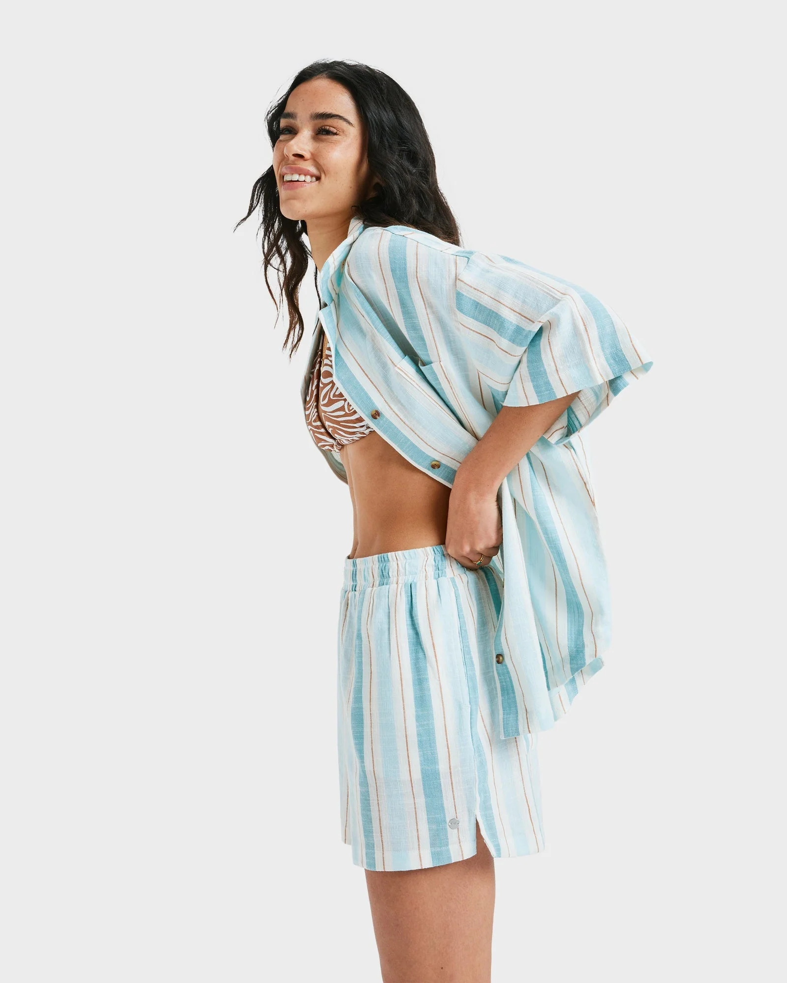Womens Lekeitio Bay Stripe Elastic Waist Shorts - Image 3