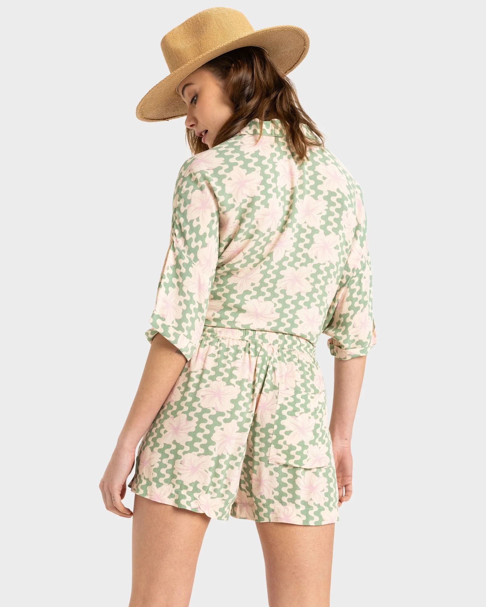 Womens Lekeitio Break High Printed Beach Shorts - Image 3