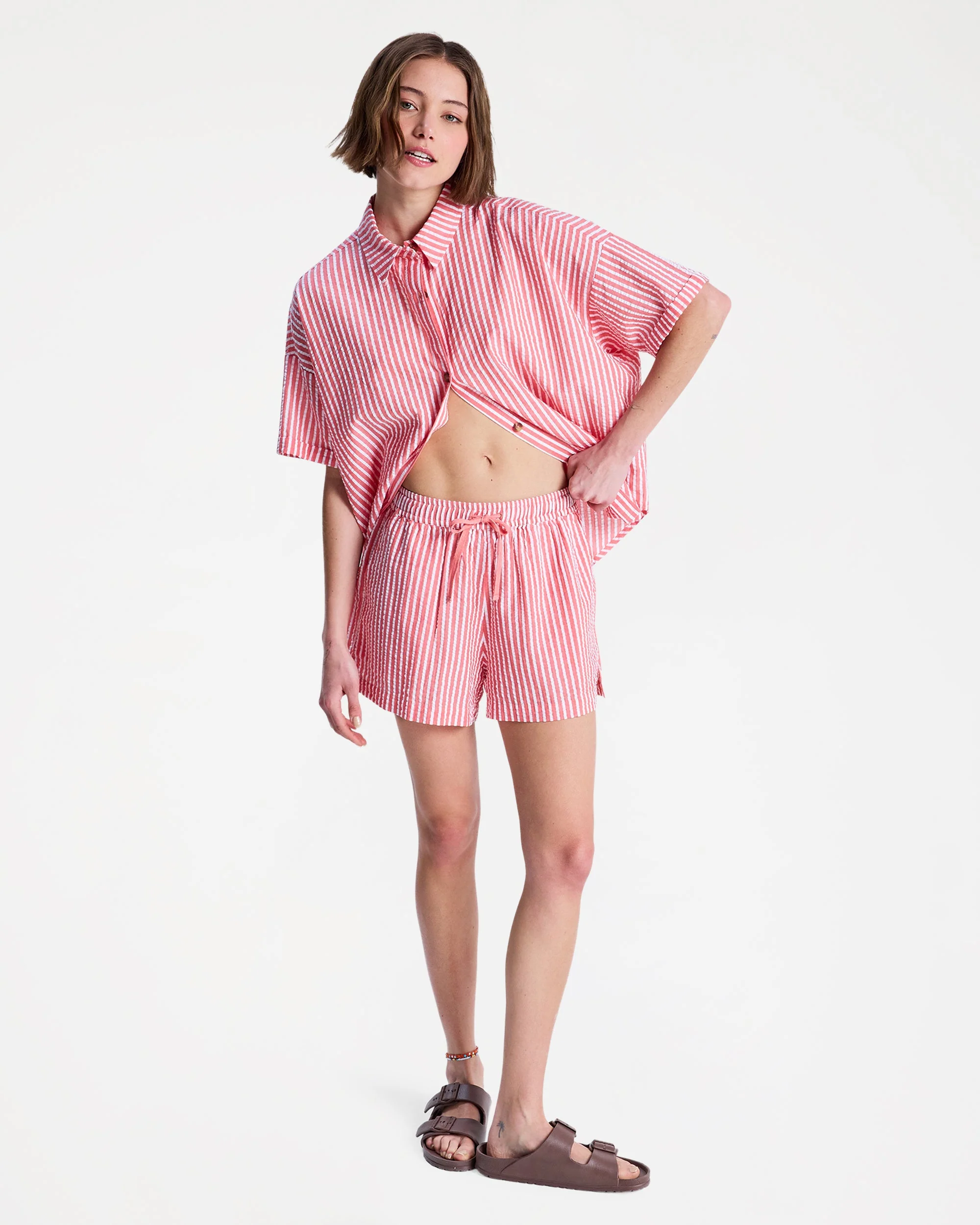 Womens Lekeito Break High Stripe Beach Shorts - Image 6
