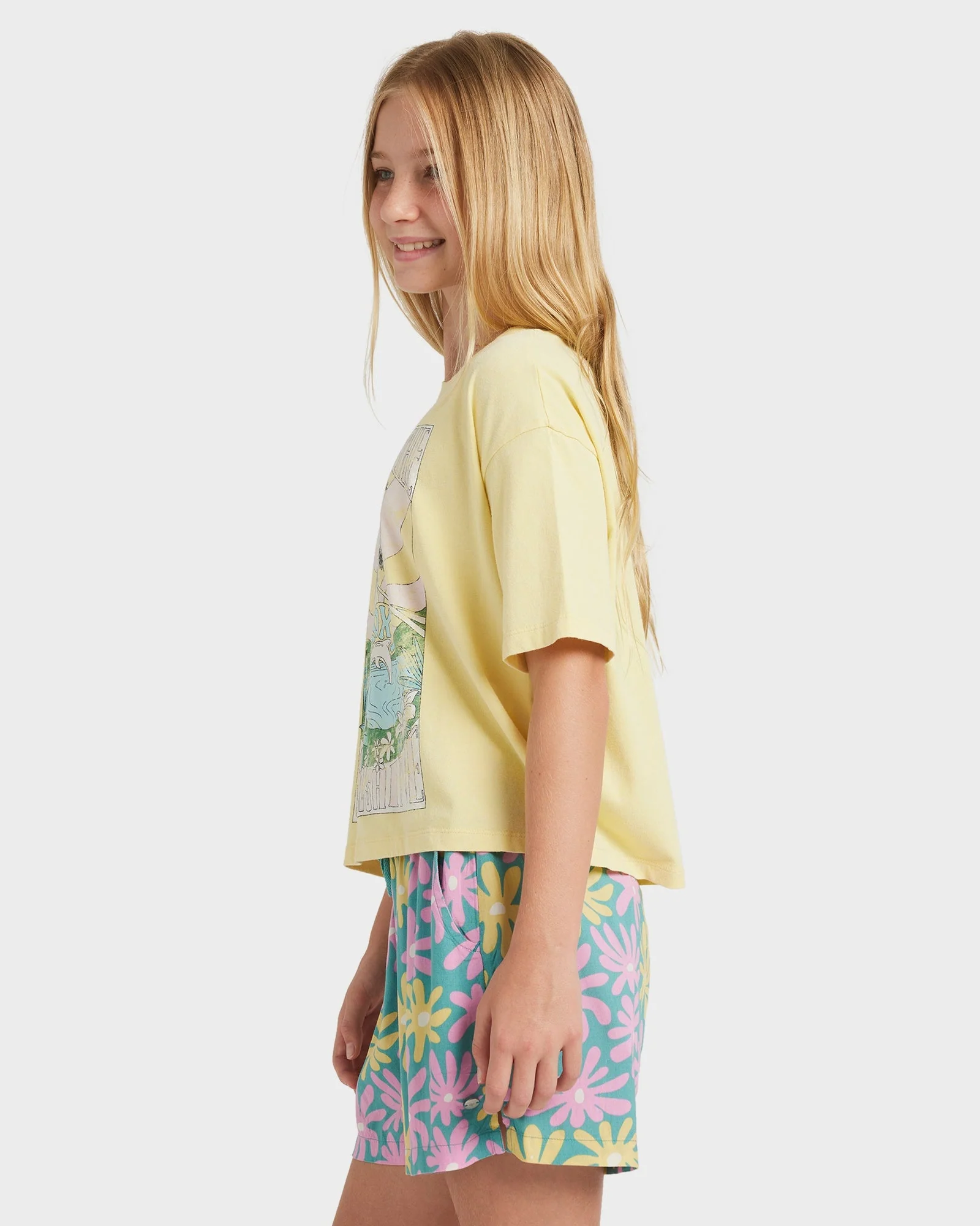 Girls 8-16 Lekeito Break Printed Elastic Waist Shorts - Image 2