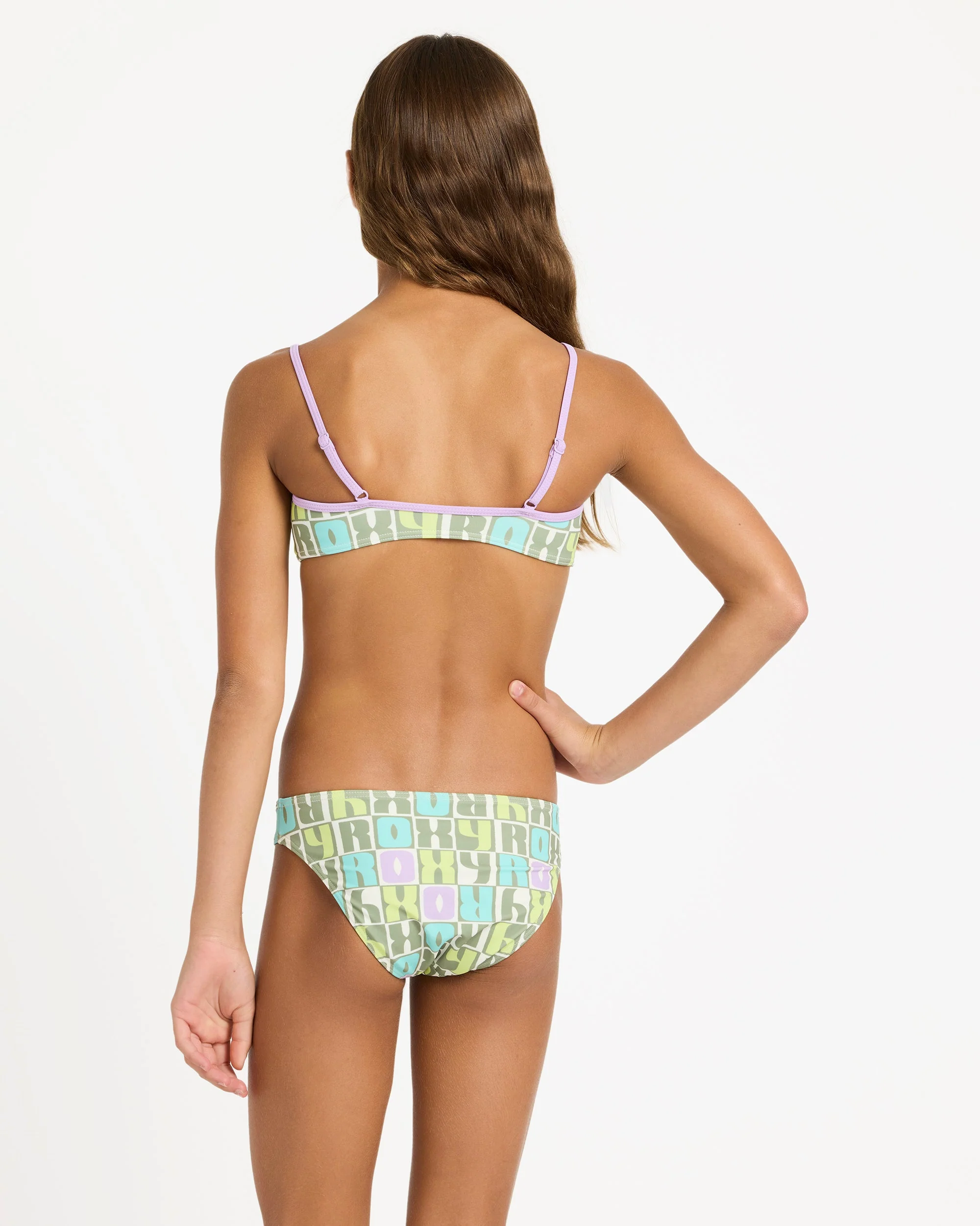Girls 6-16 Letter Up Bralette Set Two Piece - Image 2
