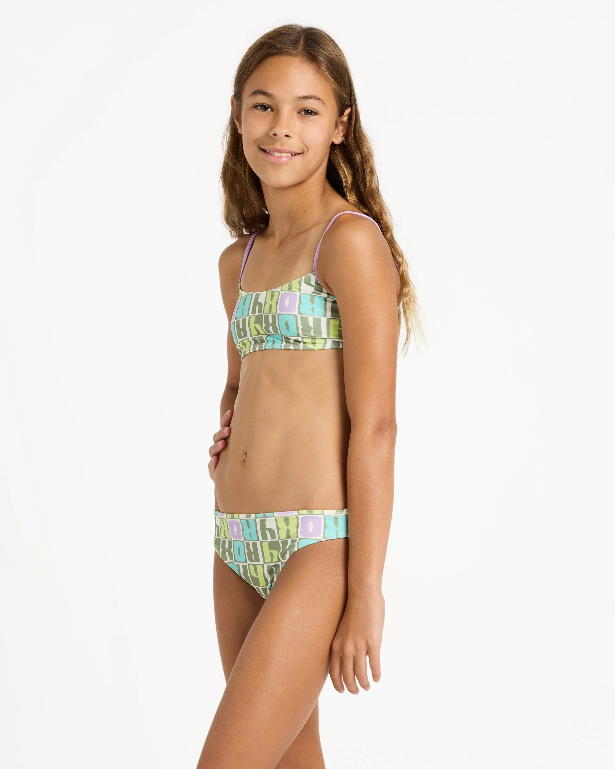 Girls 6-16 Letter Up Bralette Set Two Piece - Image 3