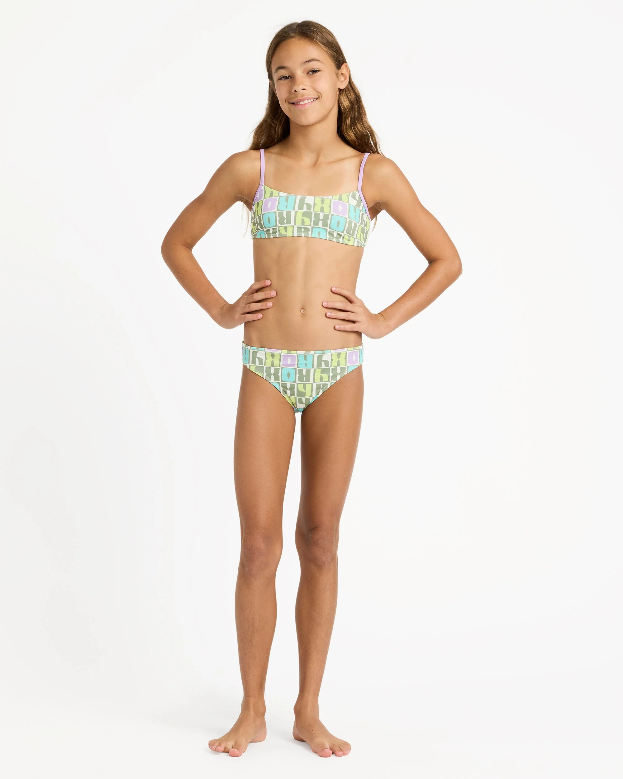 Girls 6-16 Letter Up Bralette Set Two Piece - Image 5