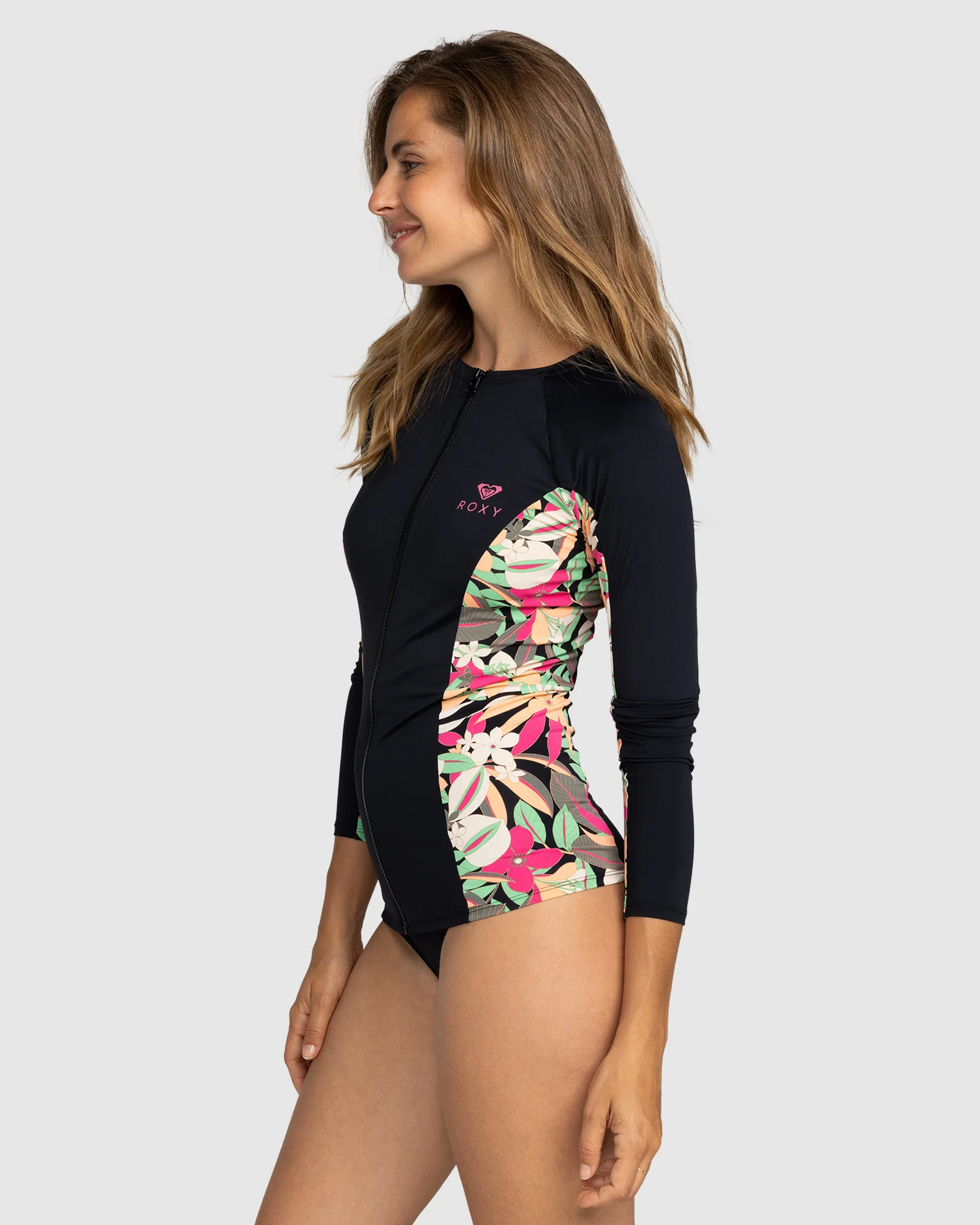 Womens Roxy Long Sleeve Zipped Rash Vest - Image 2