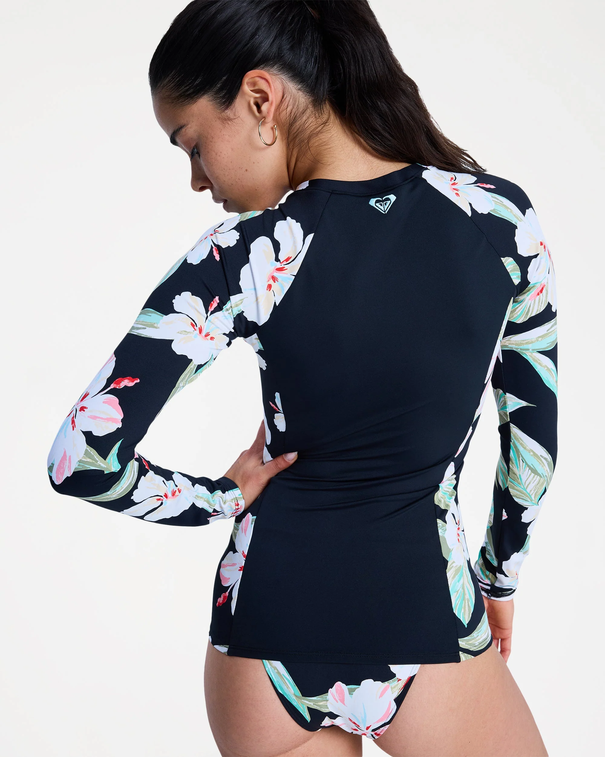 Womens Lycra Zip Long Sleeve Rash Vest - Image 2