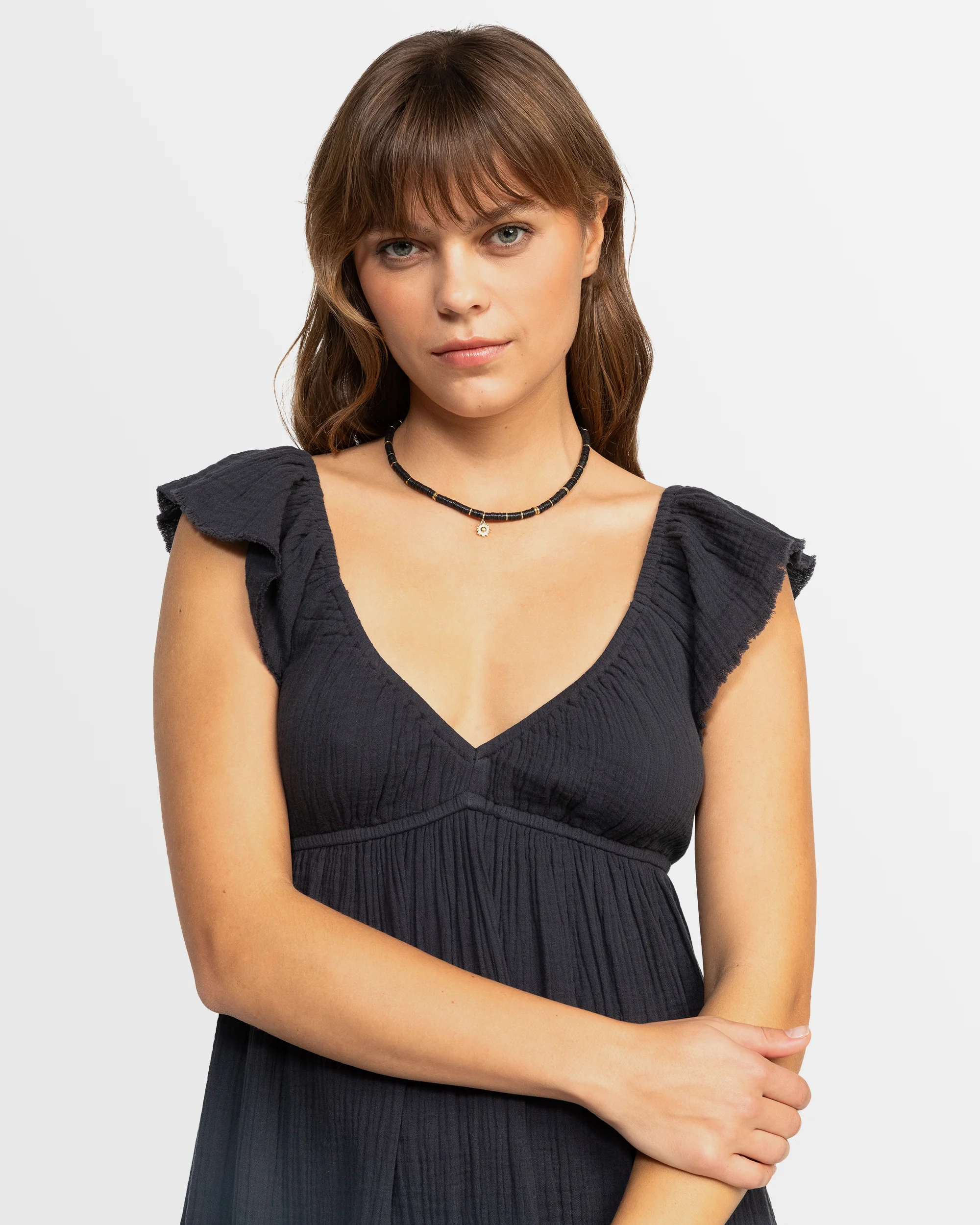 Womens Luna Mini Puff Sleeves Mini Dress - Image 3
