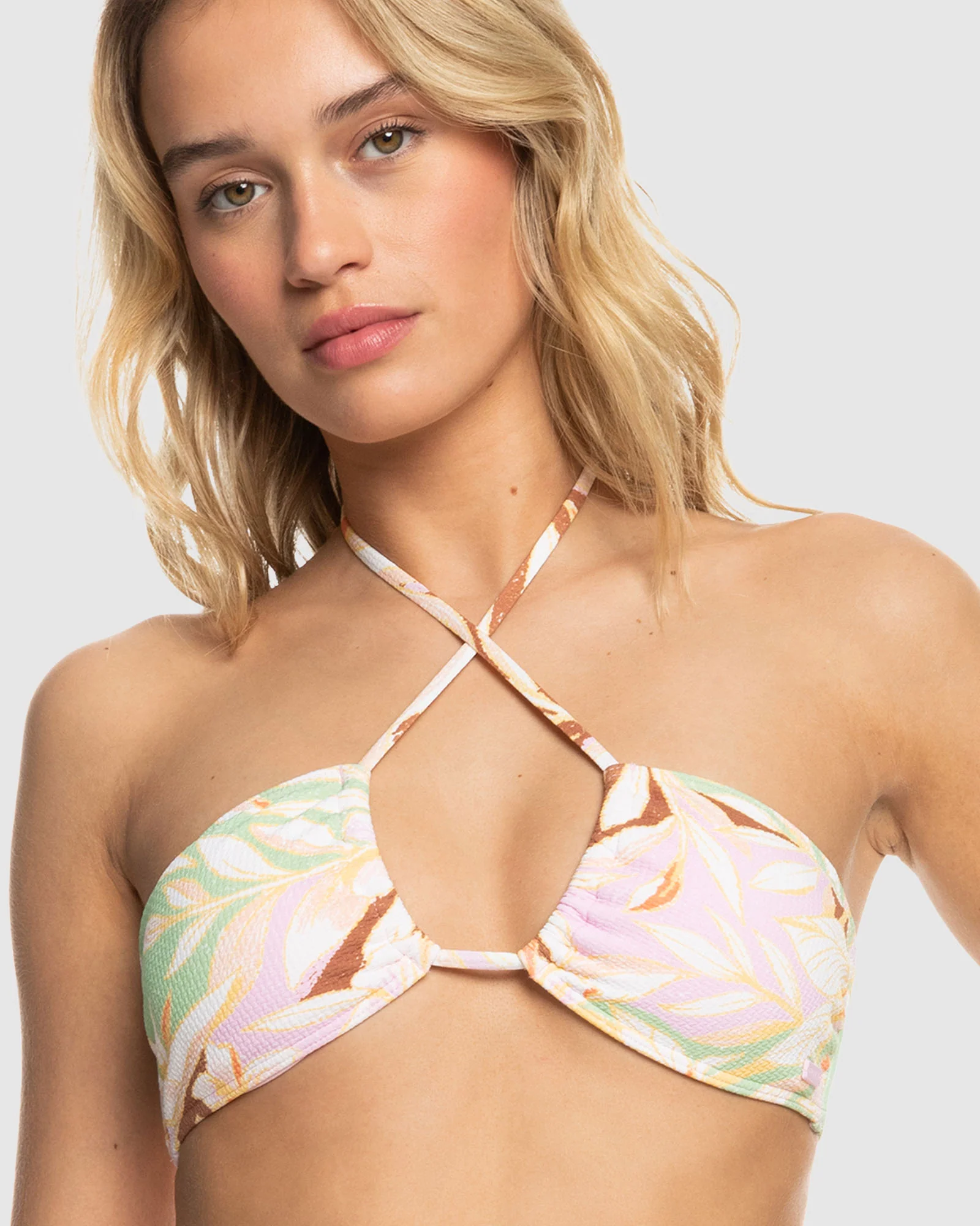 Womens Meadow Flowers Fashion Tri Bikini Top - Image 3