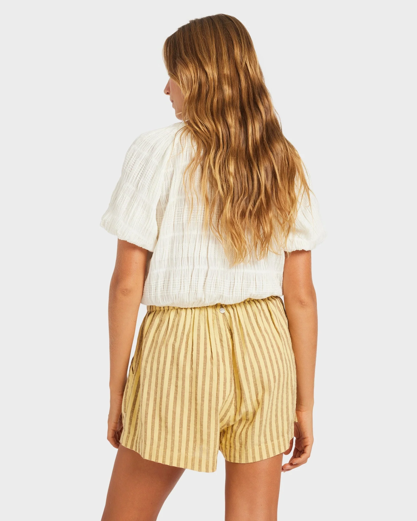 Womens Mercado Stripe Elastic Waist Shorts - Image 2