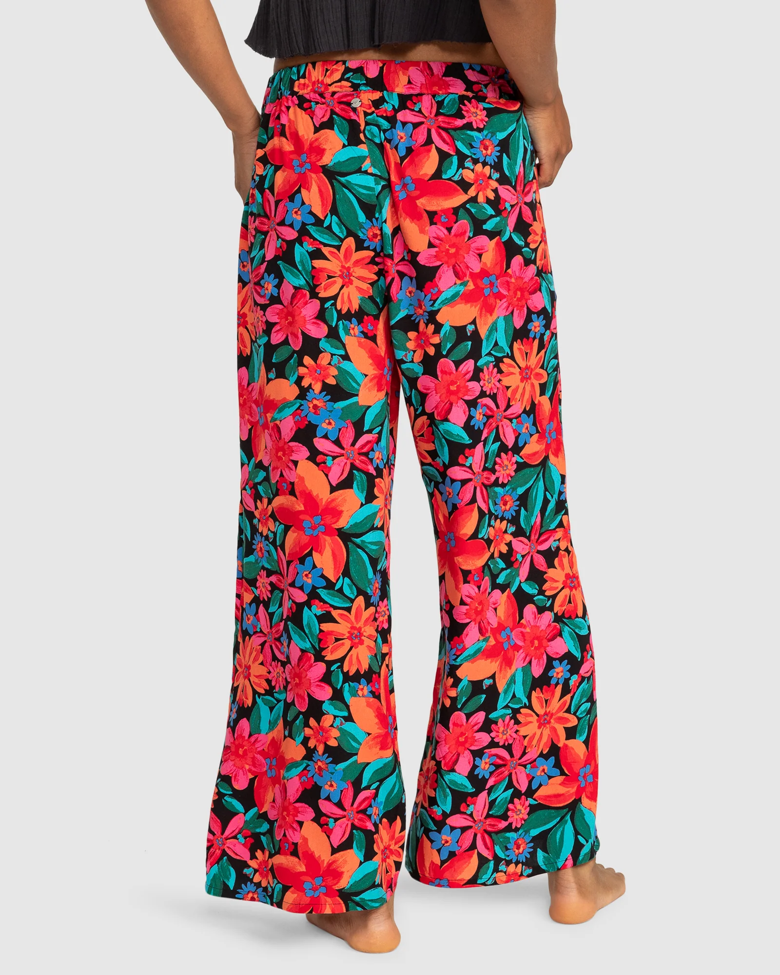 Womens Midnight Avenue Wide Leg Printed Trousers - Image 3