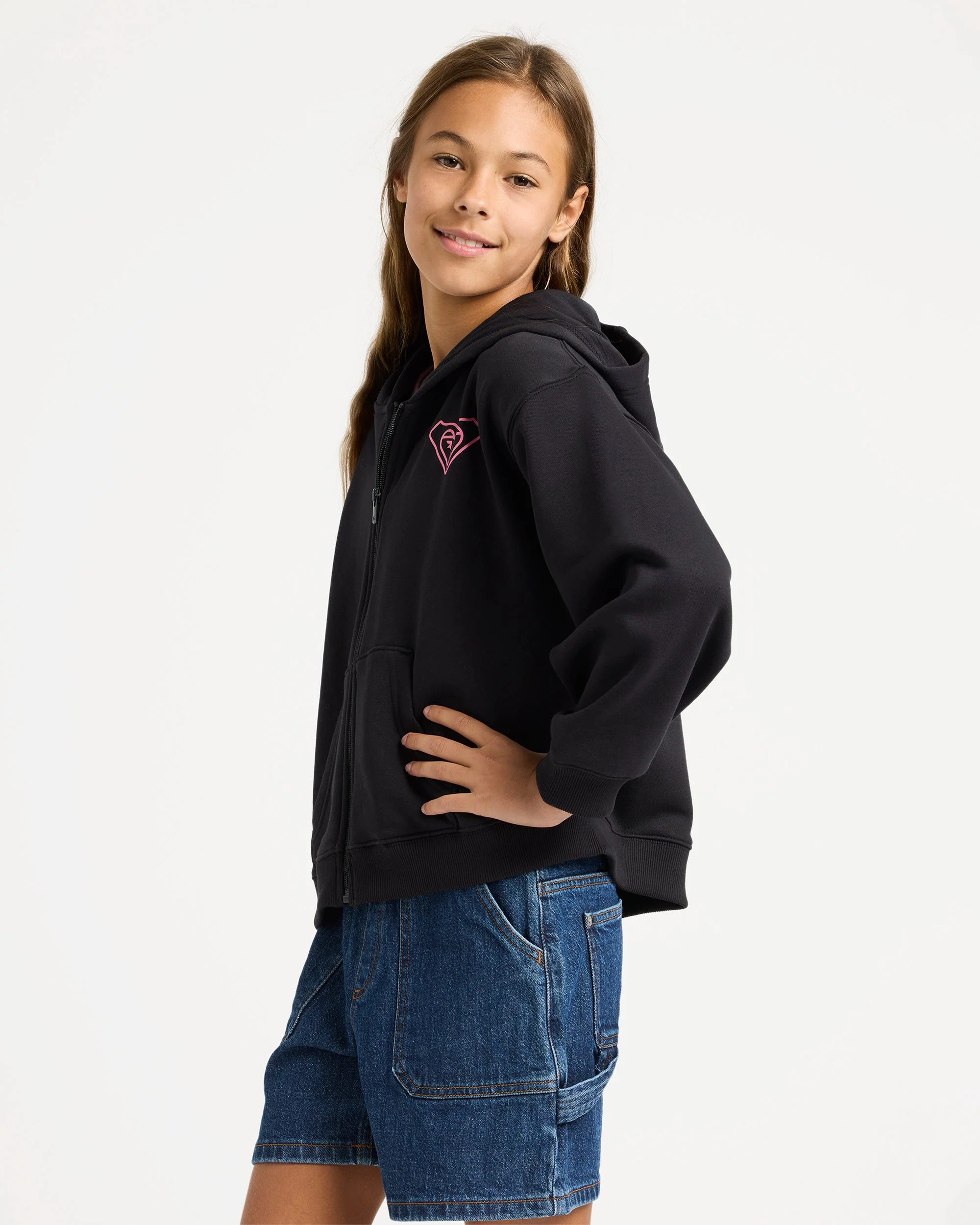 Girls 4-16 Midnight Hike Brushed Zip Up Hoodie - Image 3