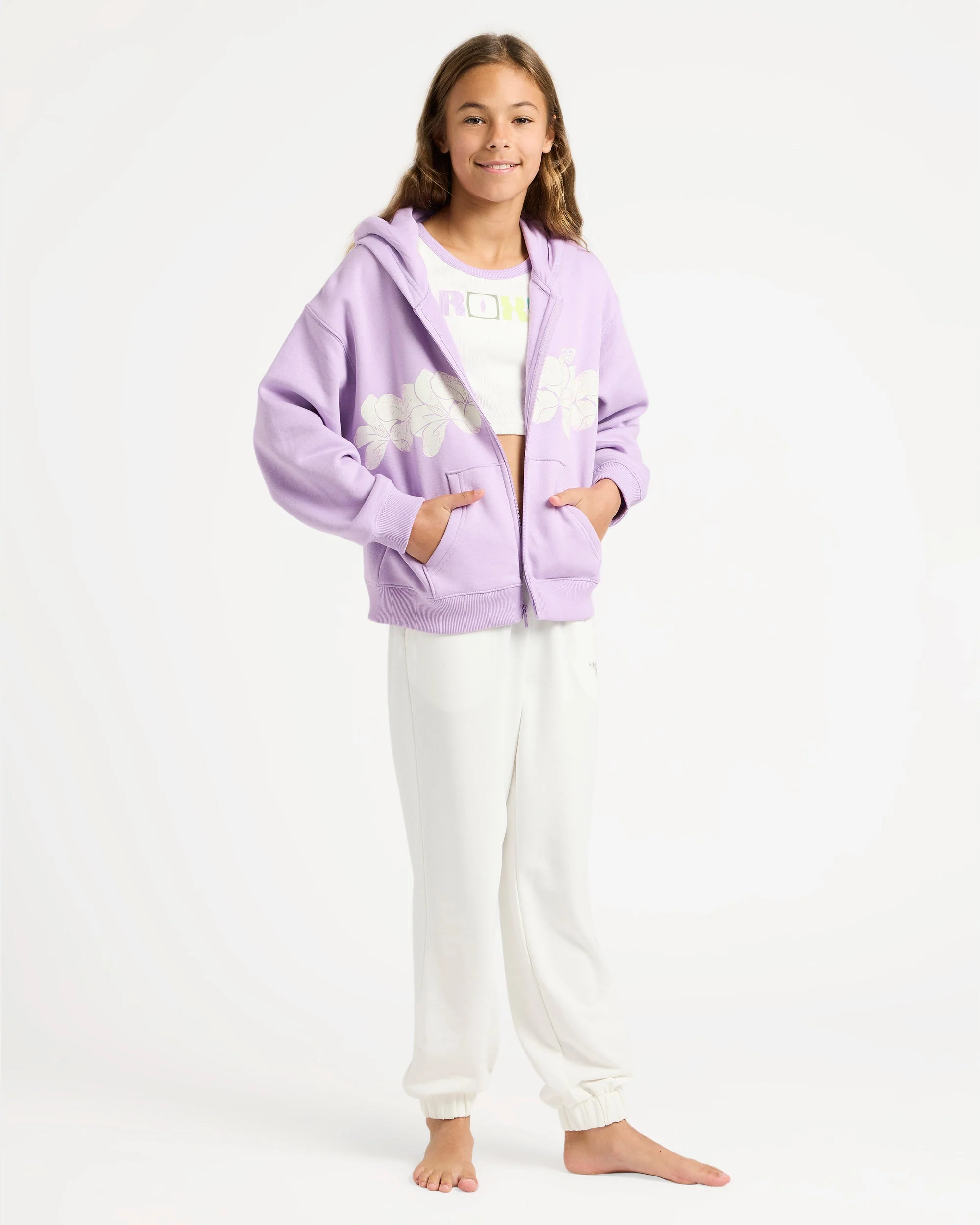 Girls 4-16 Midnight Hike Brushed Zip Up Hoodie - Image 5