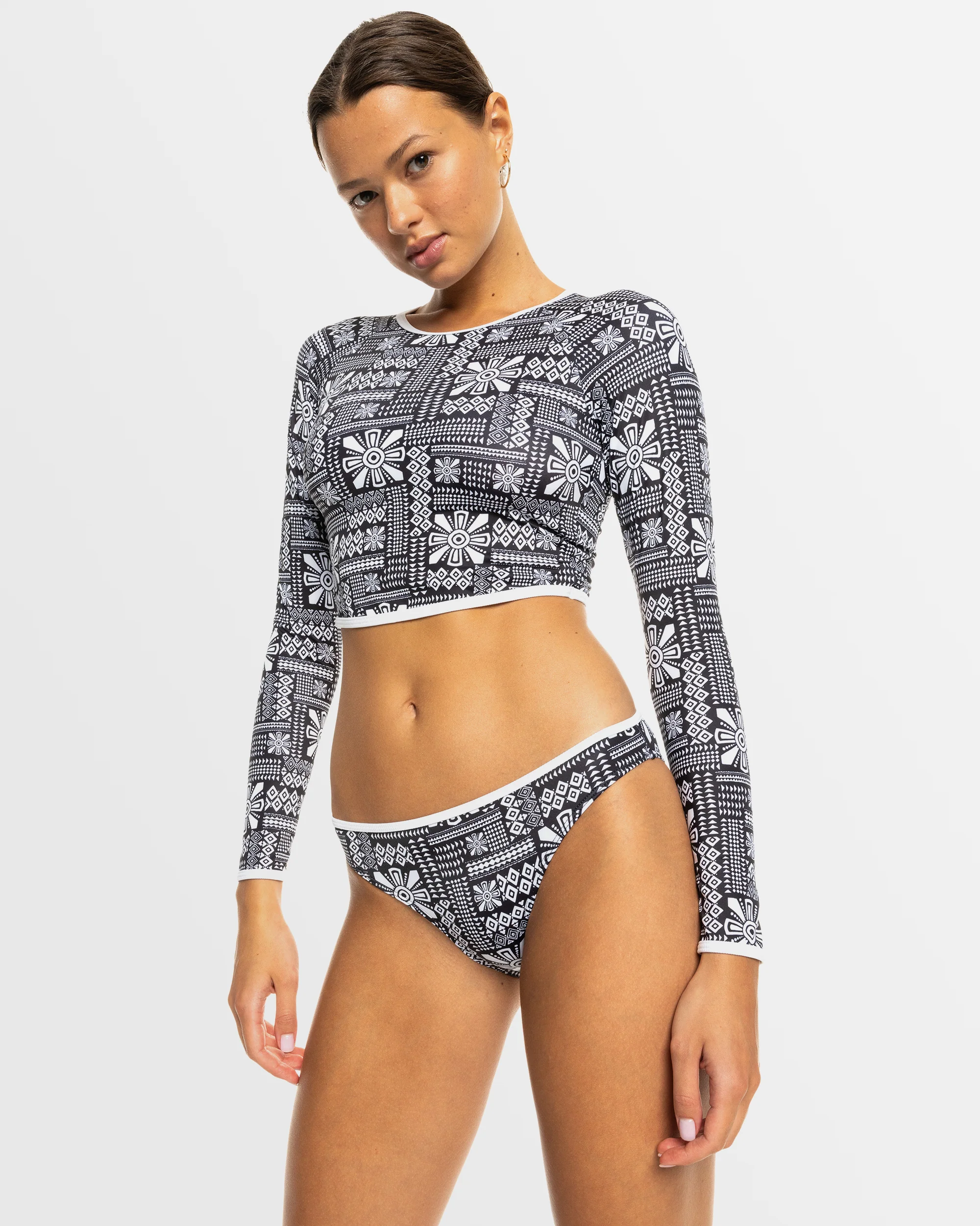 Womens Mineral Long Sleeve Crop Surf Top - Image 2