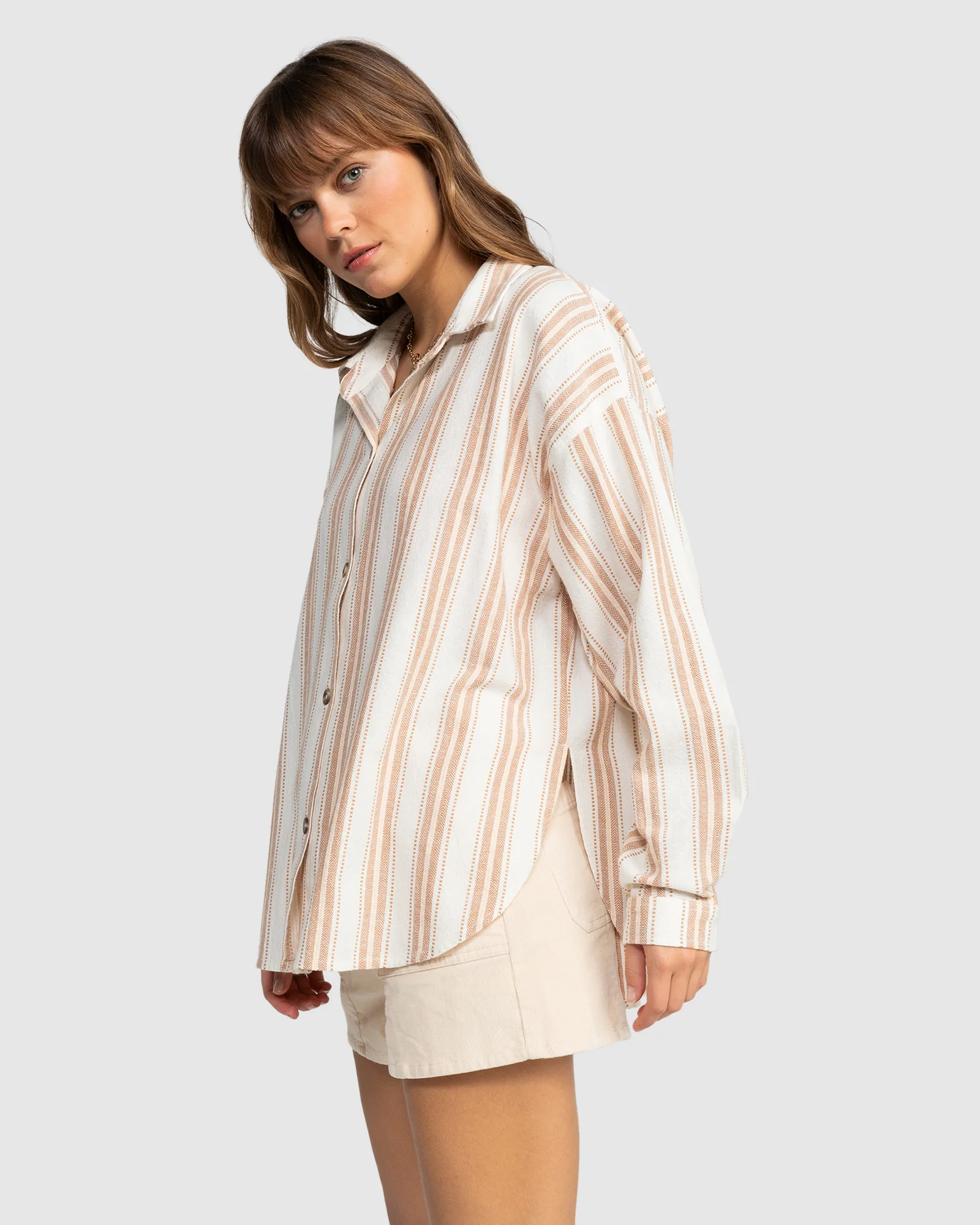 Womens Morning Time Oversized Long Sleeve Shirt - Image 2