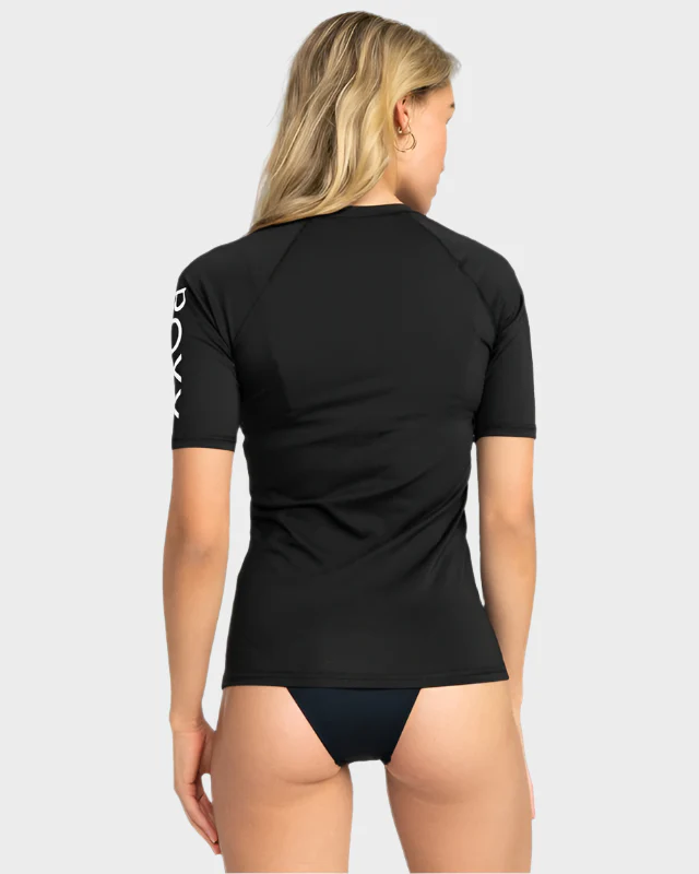 Womens New Essentials Short Sleeve Zip-Up Rash Vest - Image 3