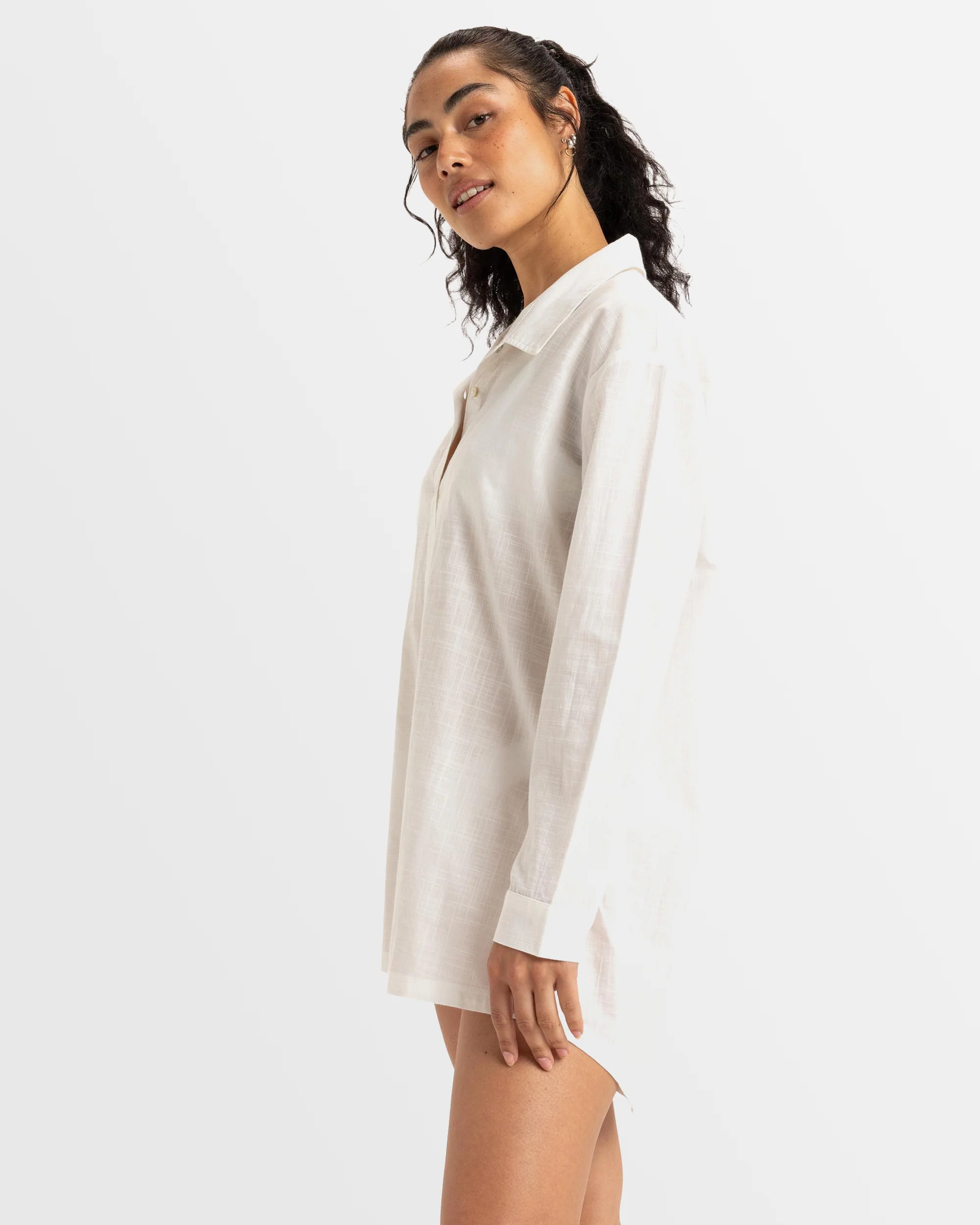 Womens New Solid Blue Riptide Shirt Dress - Image 2