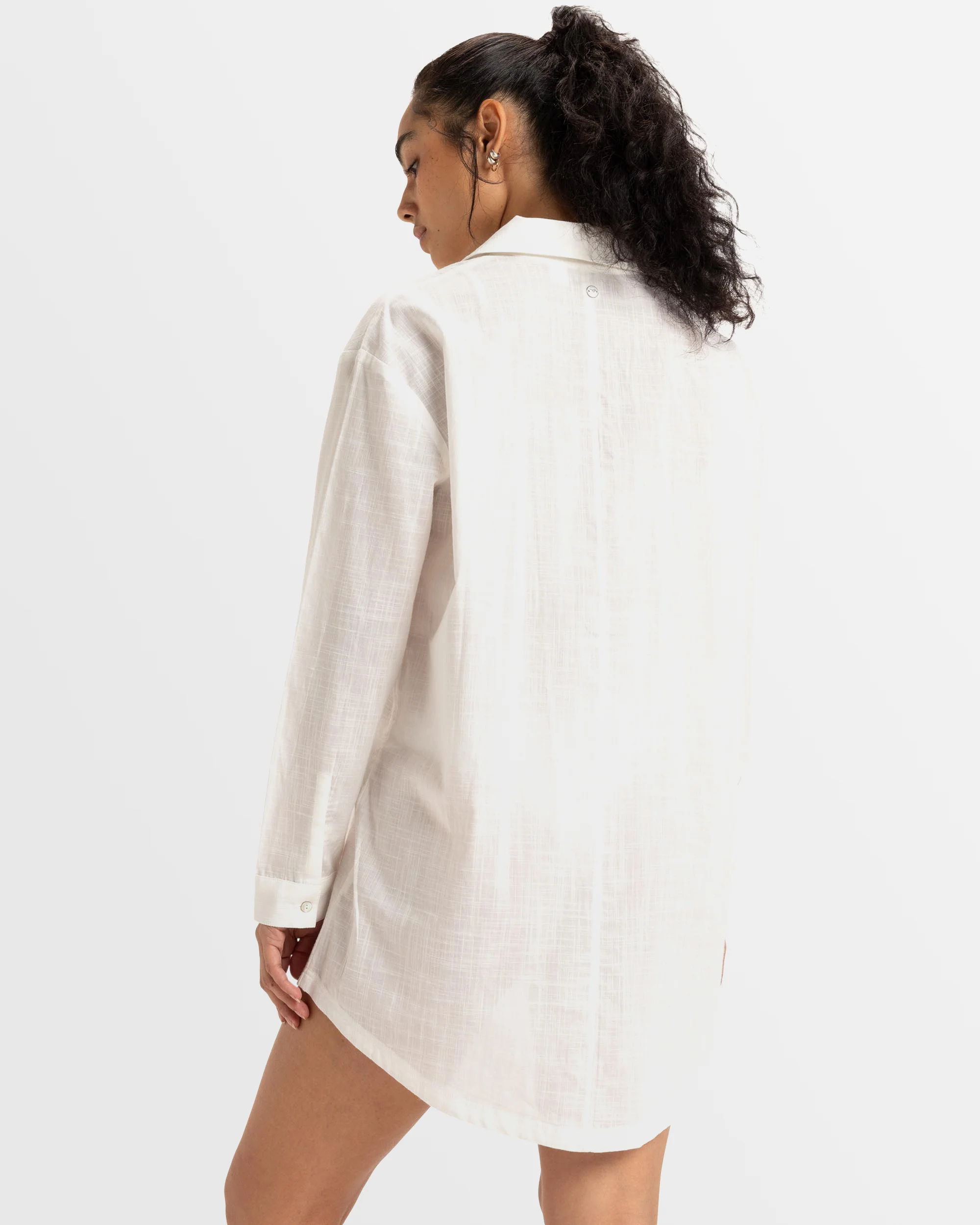 Womens New Solid Blue Riptide Shirt Dress - Image 3