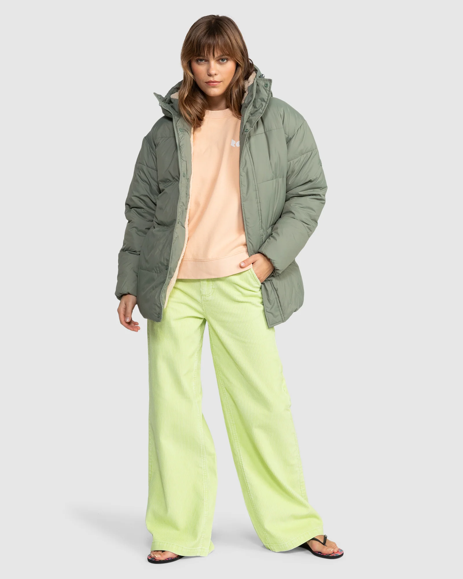Womens Ocean Dreams Sherpa Hooded Puffer Jacket - Image 5