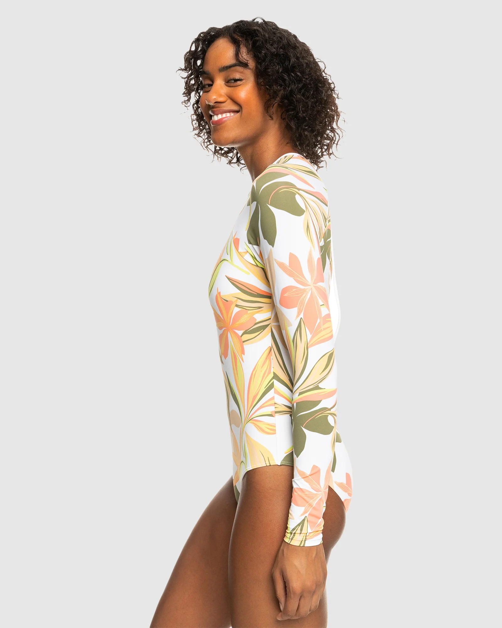 Womens Onesie Ls Prt Mix Solid Rashguard - Image 2