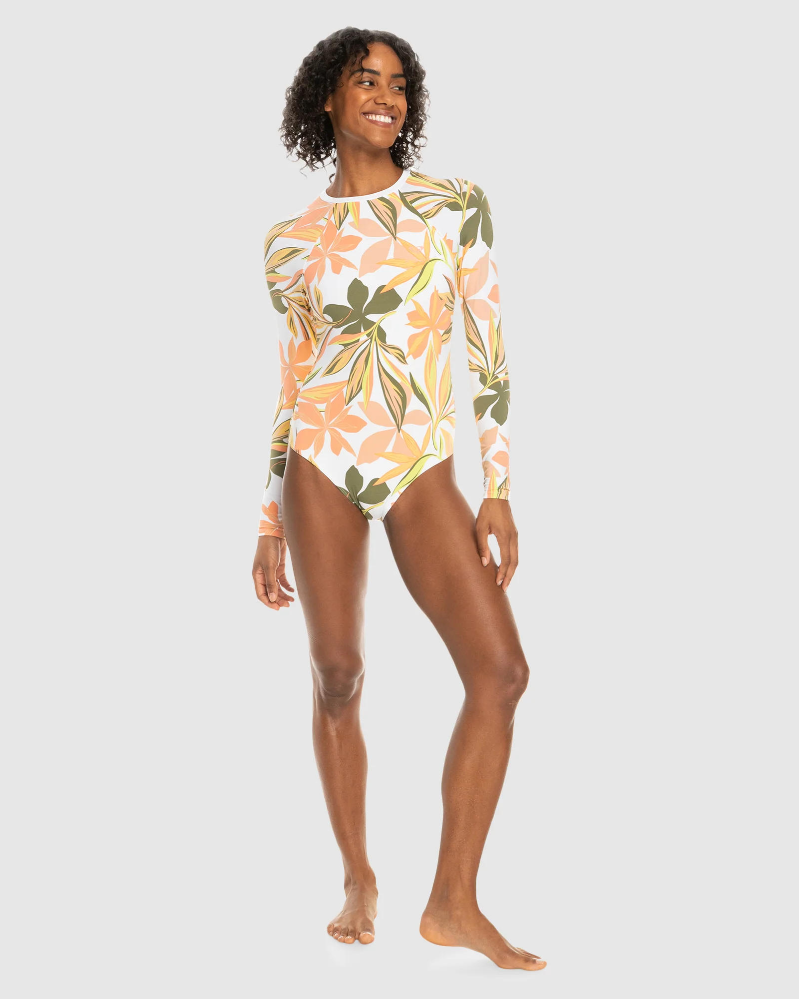 Womens Onesie Ls Prt Mix Solid Rashguard - Image 4