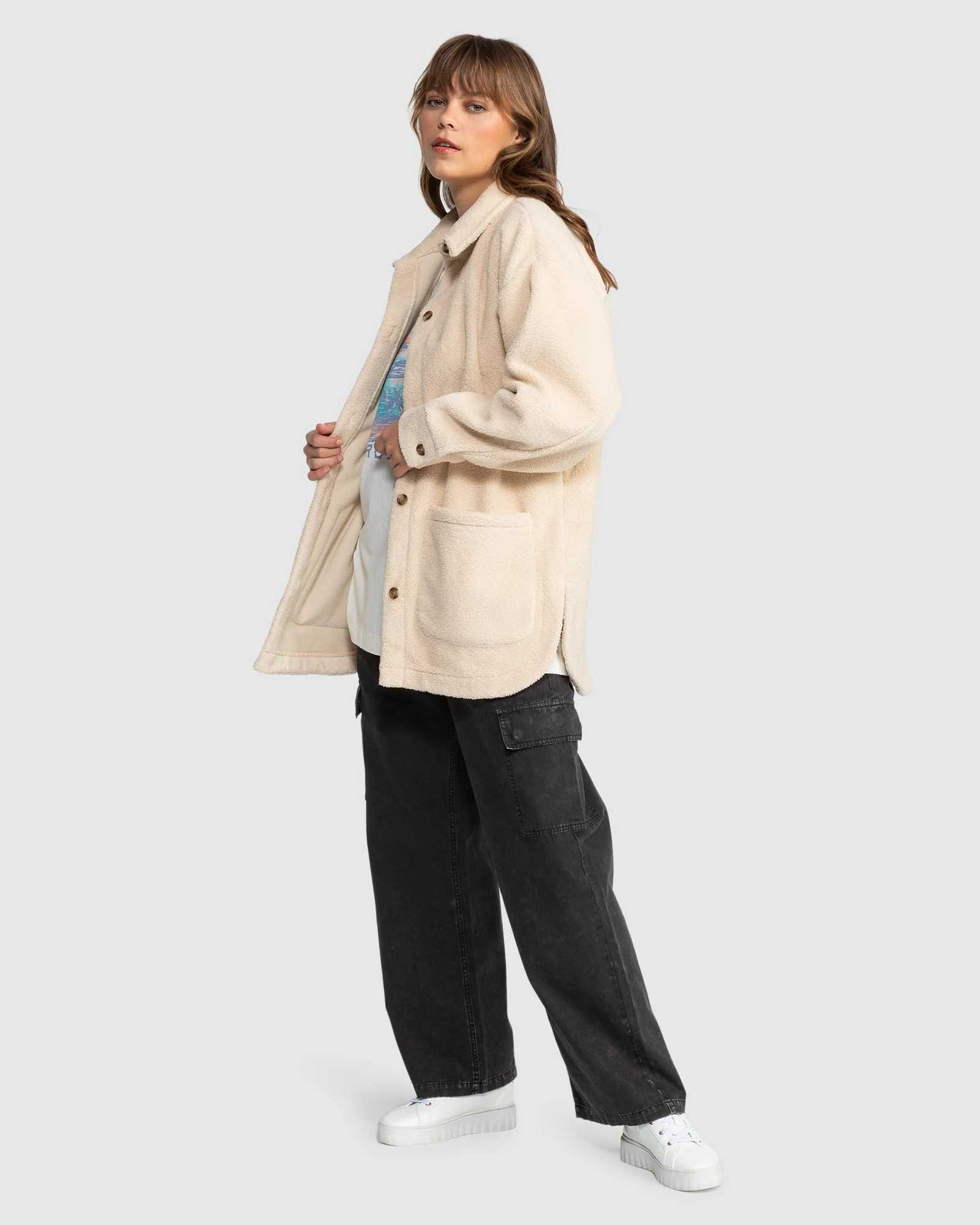 Womens Over And Over Polar Fleece Shacket - Image 5