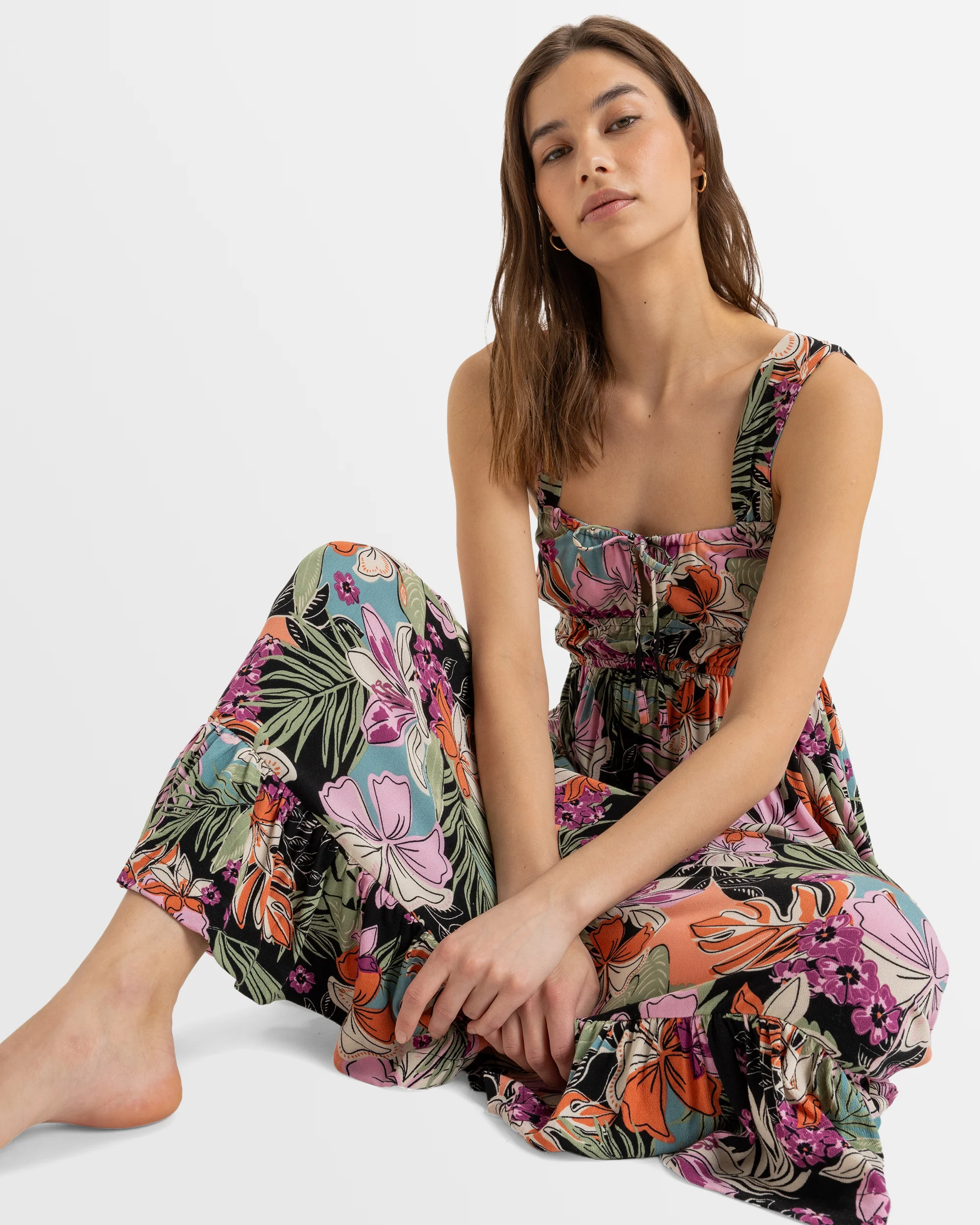 Womens Paradise Winds Tropical Midi Dress - Image 5