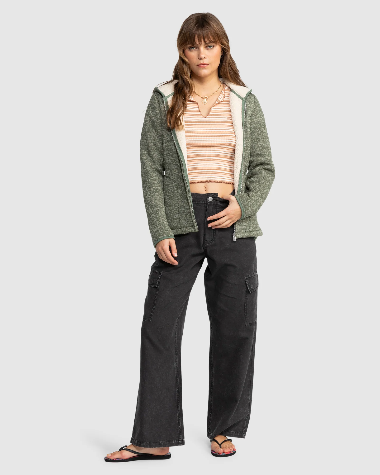 Womens Petal Fever Polar Fleece Zip-Up Hoodie - Image 5