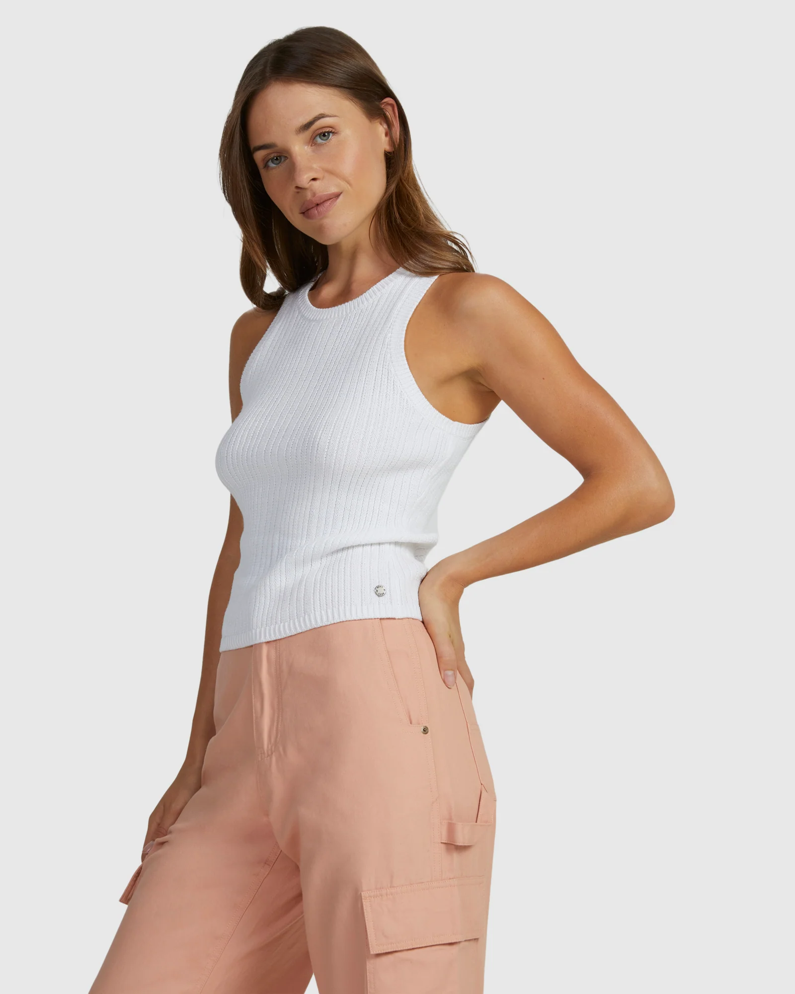 Womens Picnic Strappy Knit Vest Top - Image 2