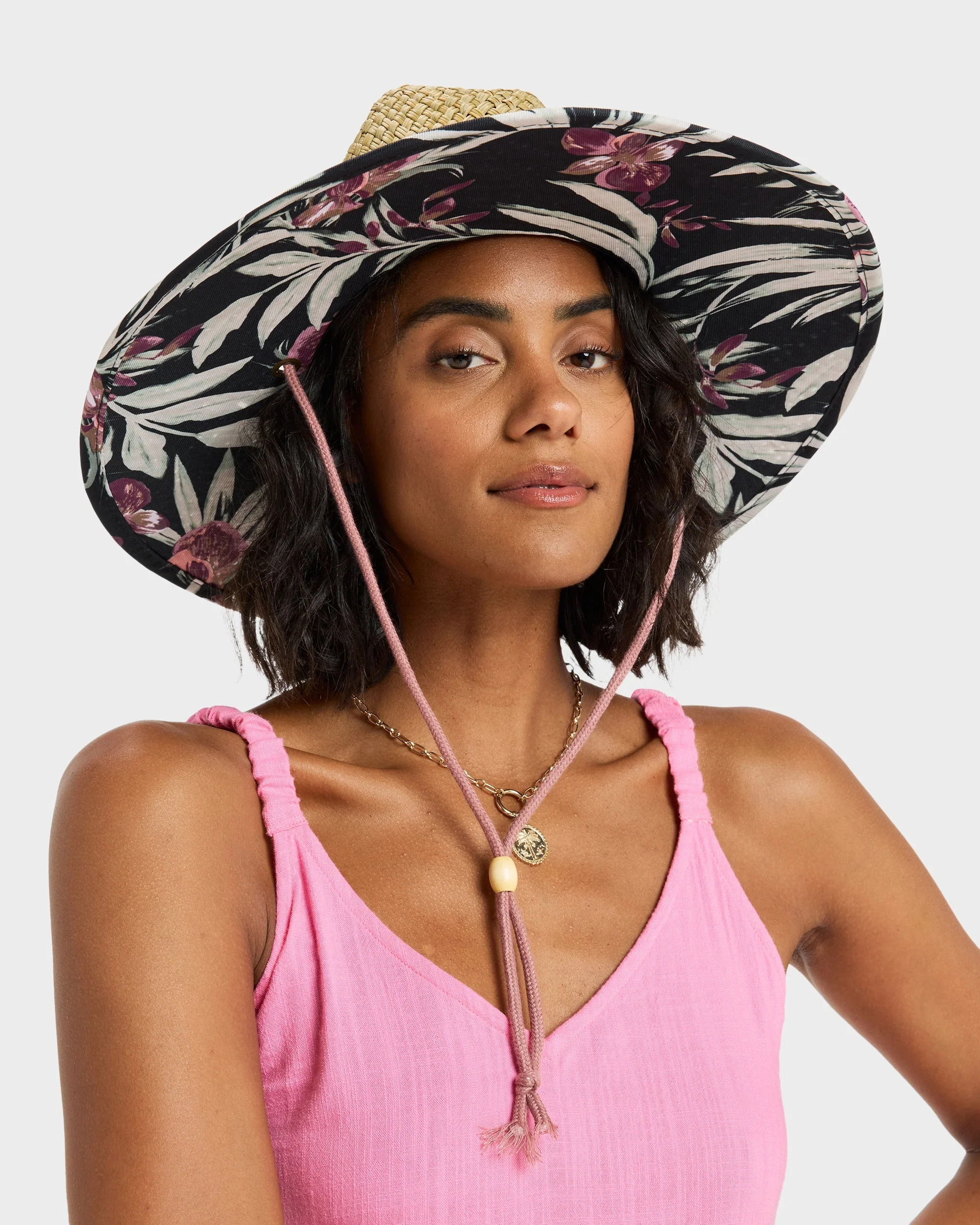 Womens Pina To My Colada Printed Straw Hat - Image 5