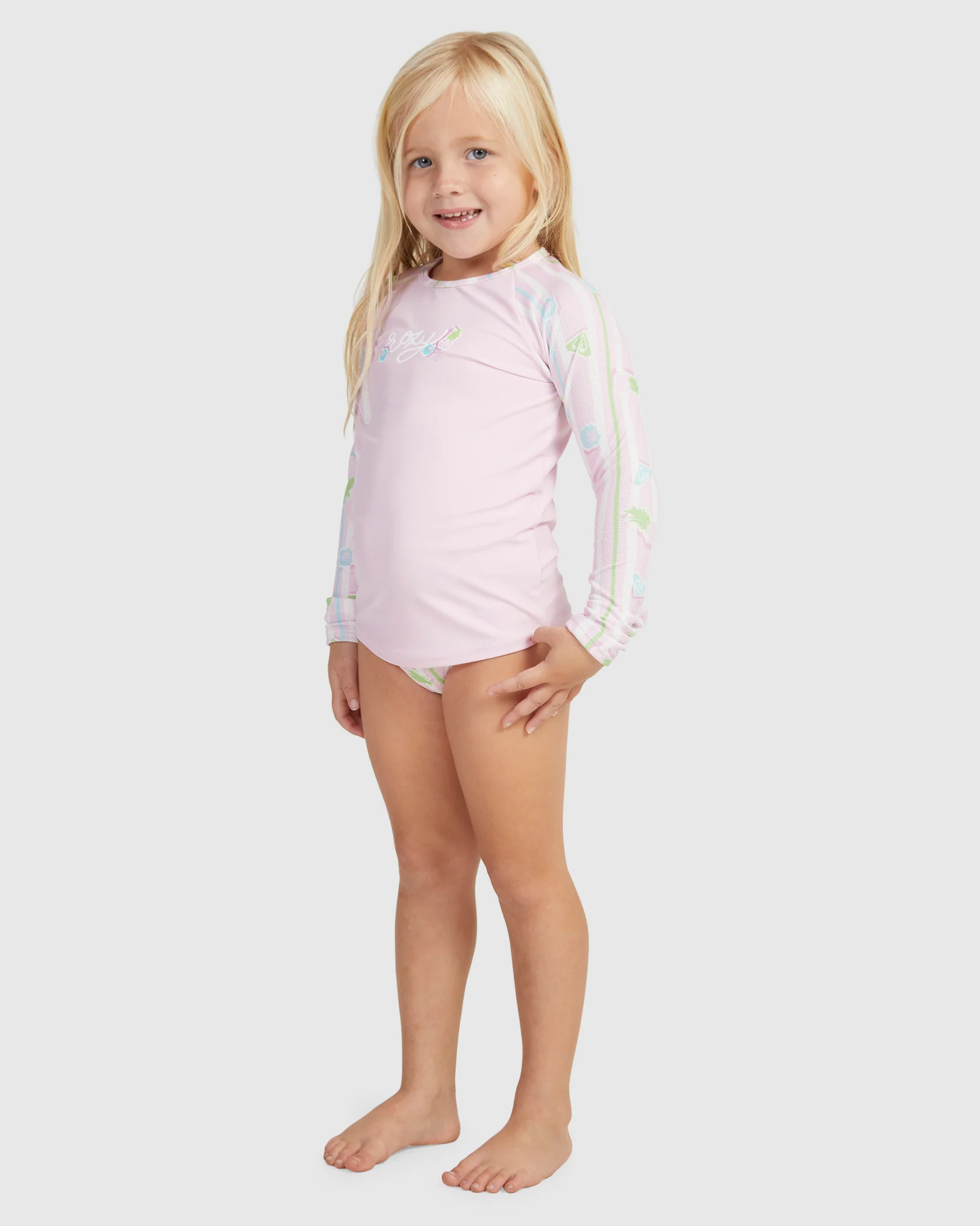 Girls Pineapple Line Ls Lycra Set Rashguard - Image 2