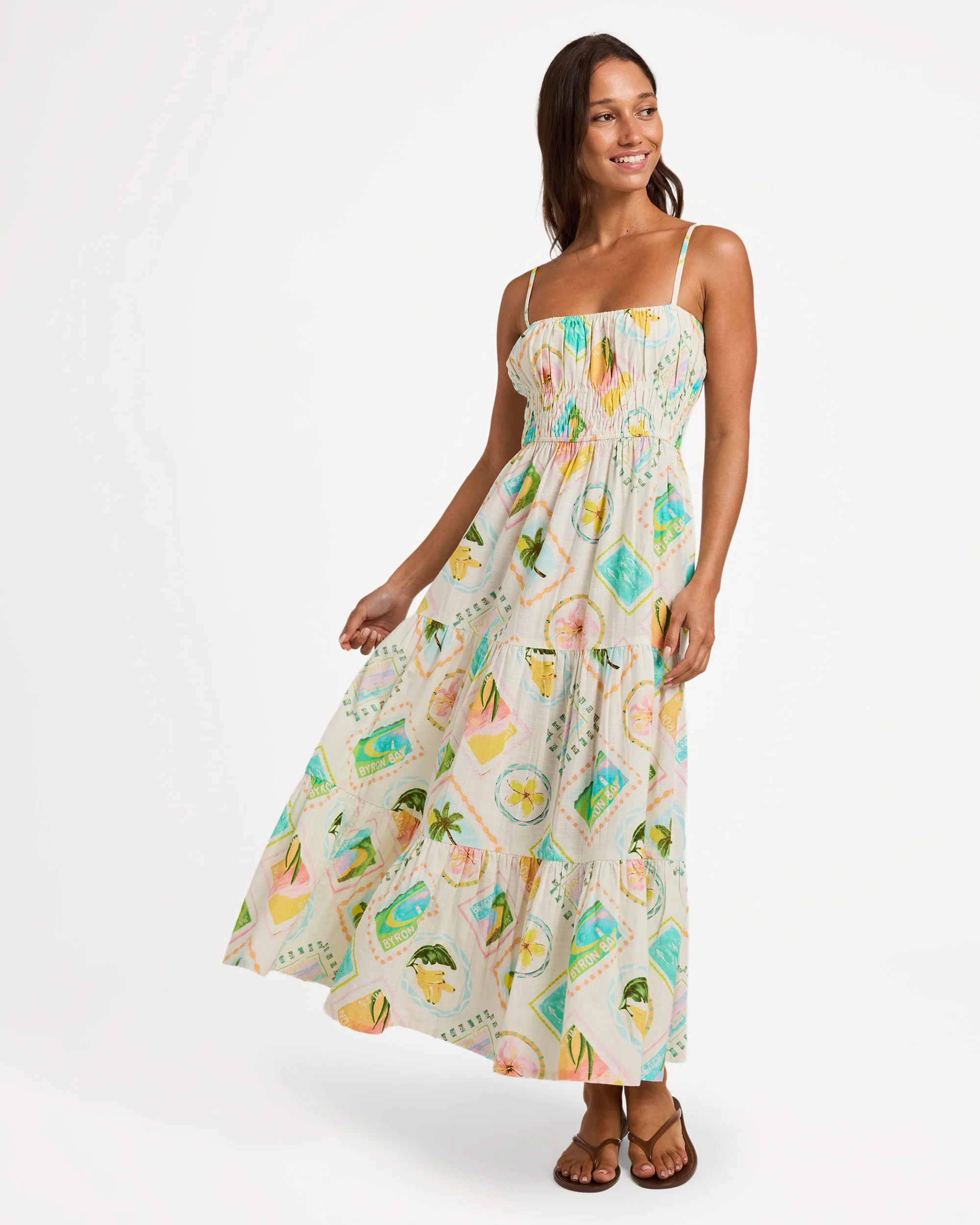Womens Postcards Maxi Dress - Image 2