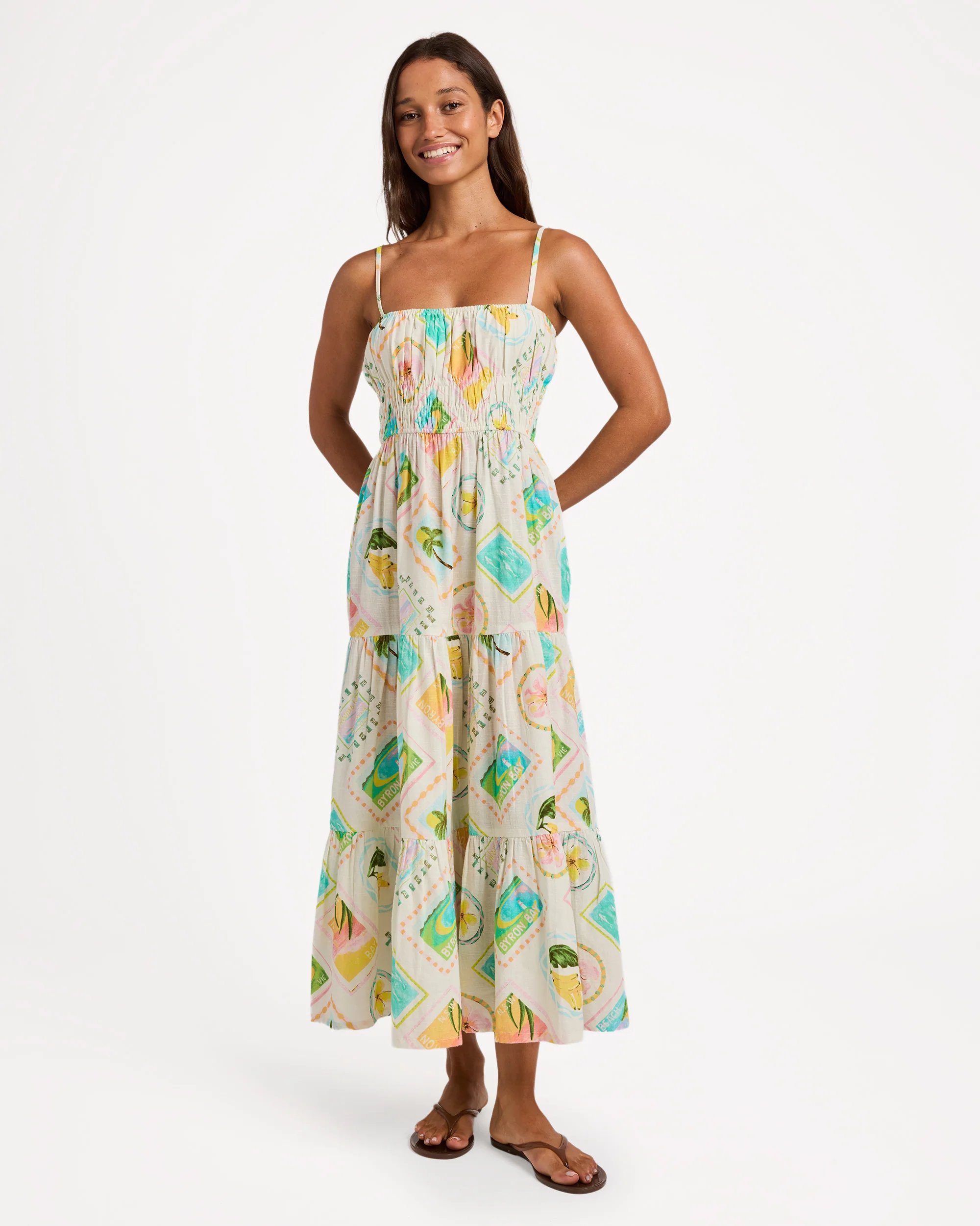Womens Postcards Maxi Dress - Image 6