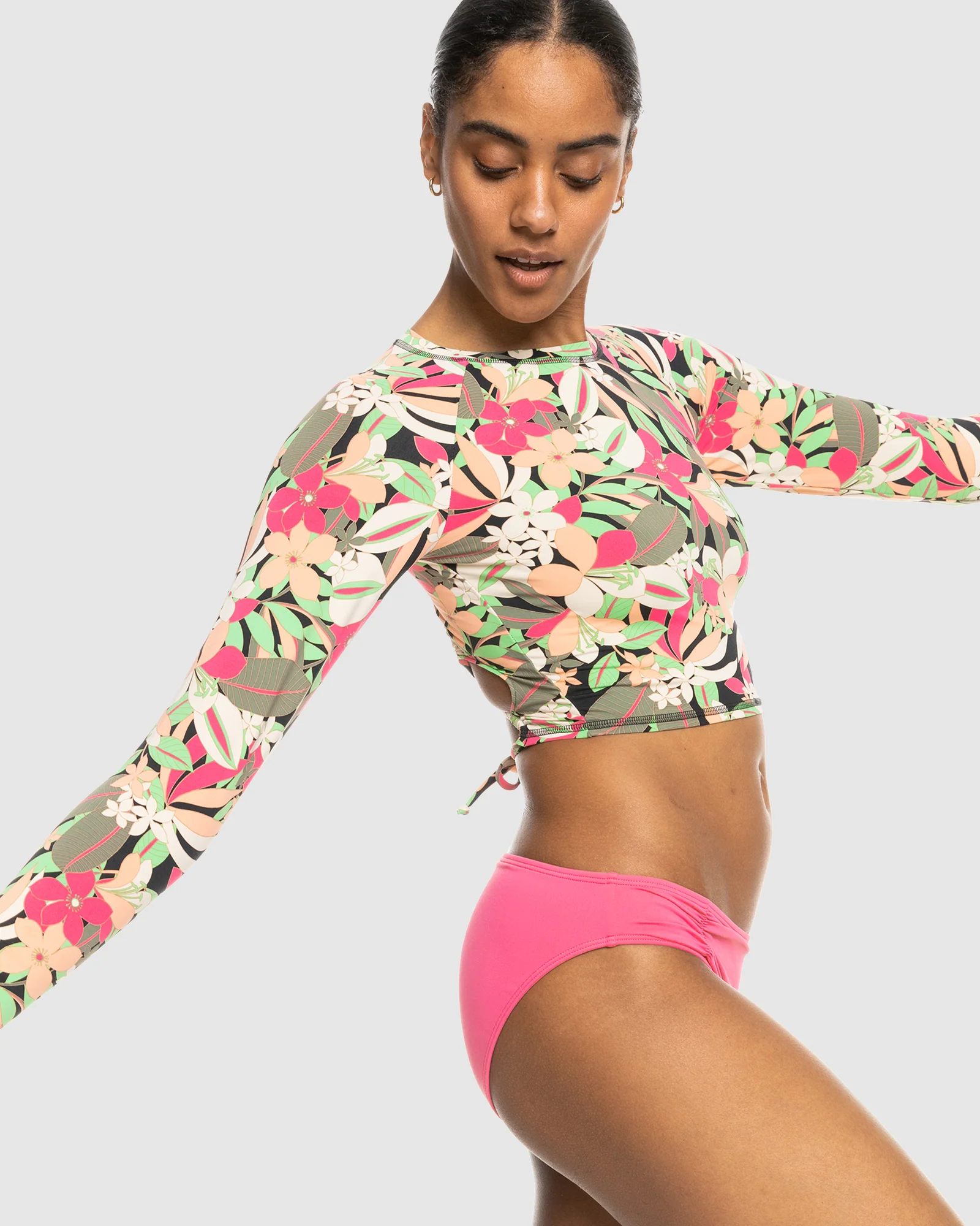 Womens Printed Long Sleeve One Piece Swimsuit - Image 2