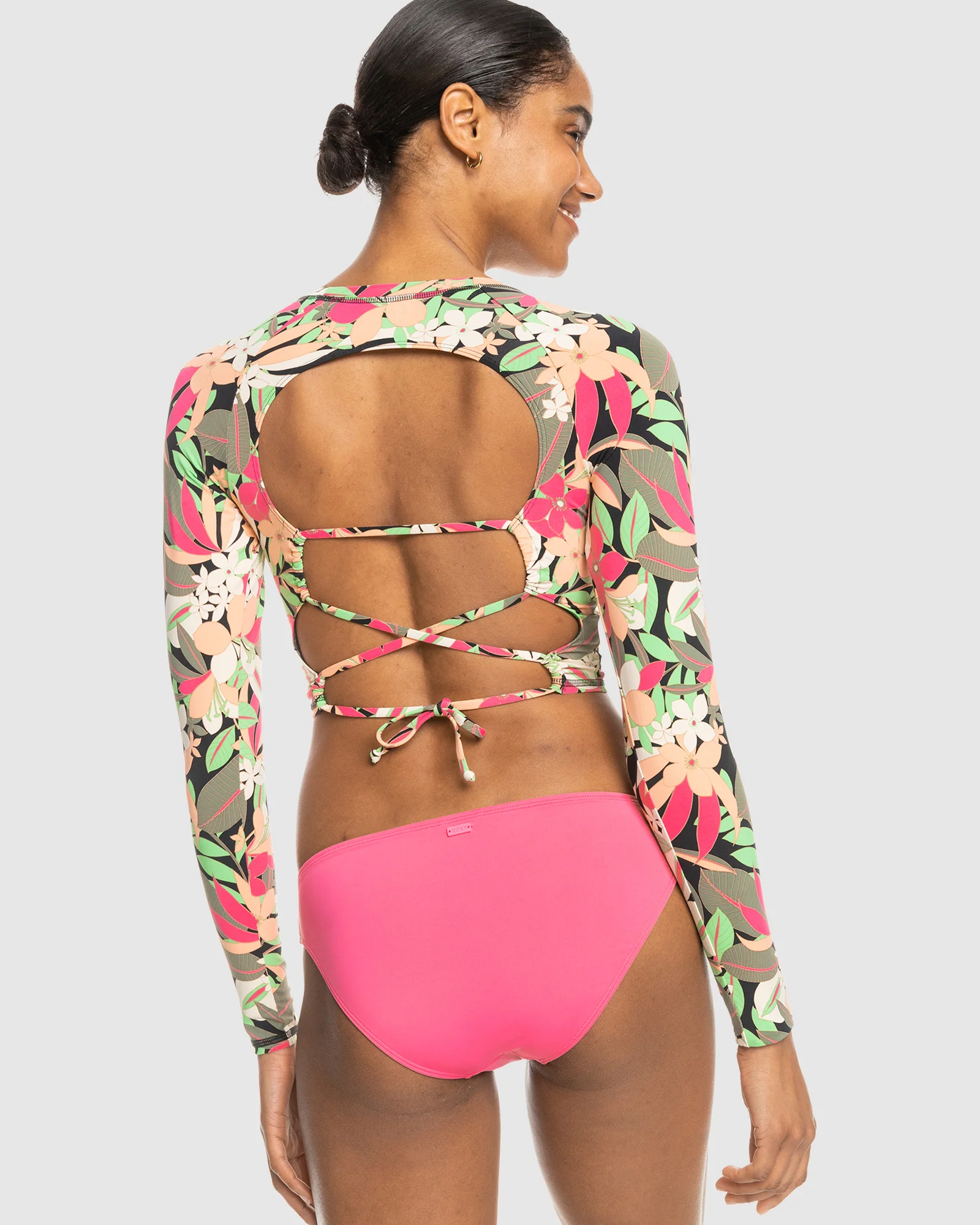 Womens Printed Long Sleeve One Piece Swimsuit - Image 3