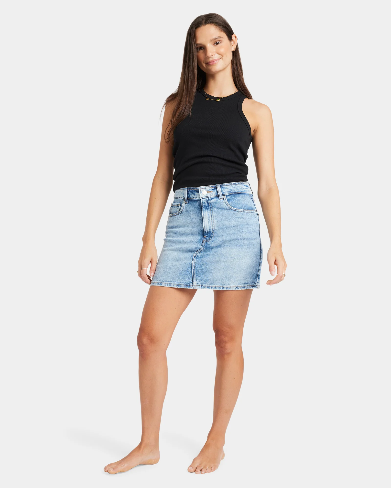 Womens Rain Beau Blue Denim Mini Skirt - Image 4