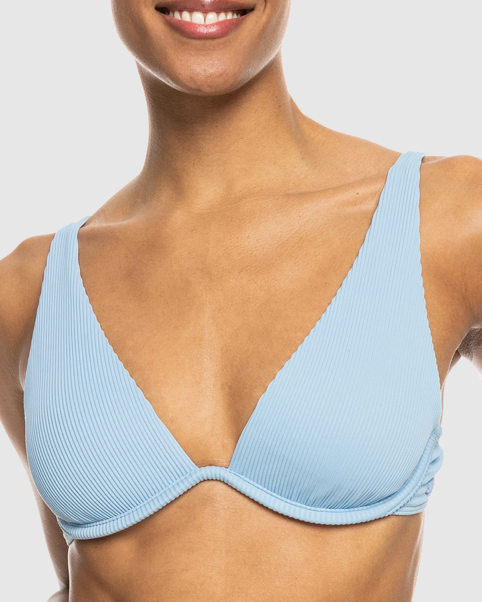 Womens Rib Roxy Love Offshore V-Neck Bikini Top - Image 4