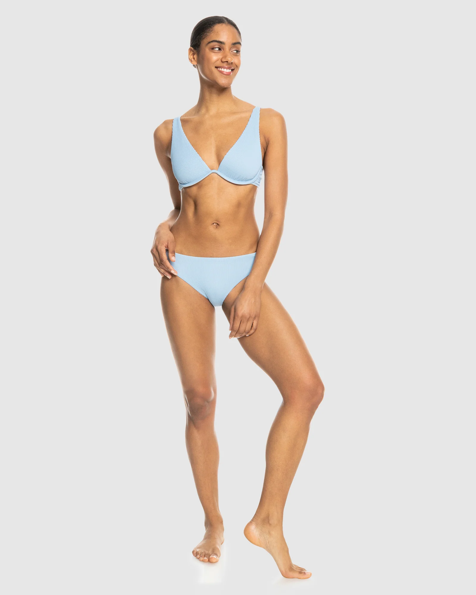 Womens Rib Roxy Love Offshore V-Neck Bikini Top - Image 5