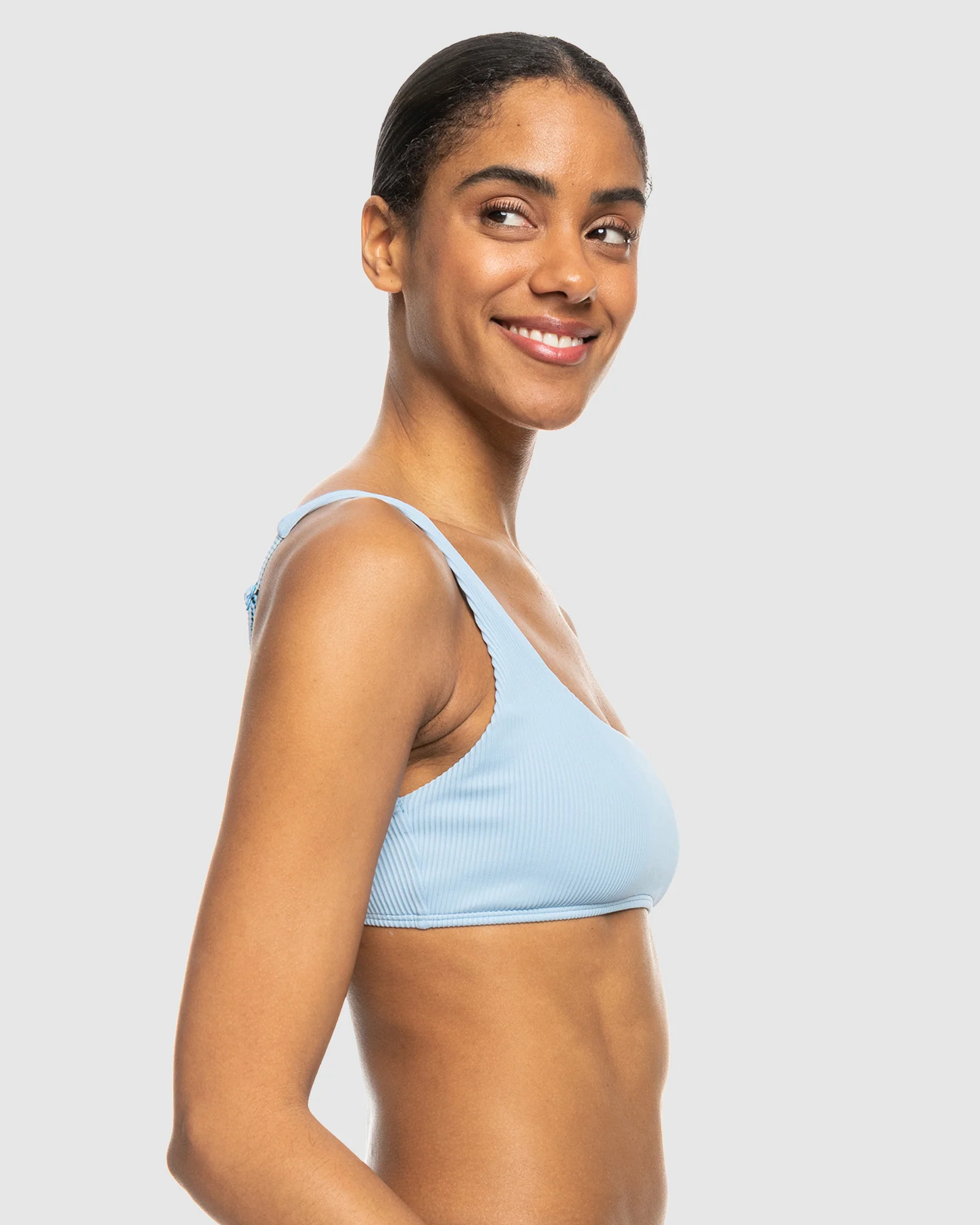 Womens Rib Roxy Love The Glassy Bralette Bikini Top - Image 2