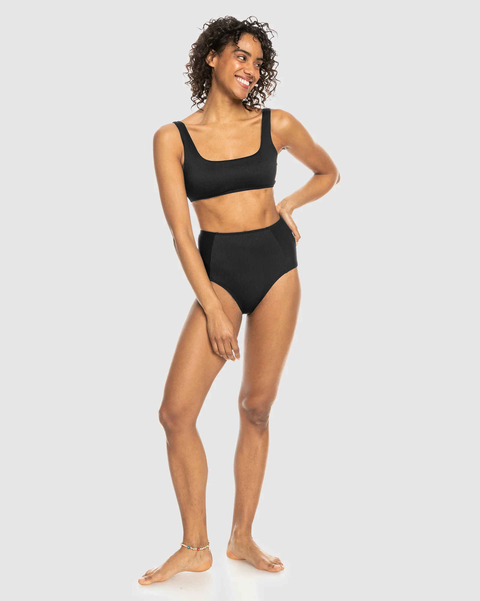 Womens Rib Roxy Love The Oahu High Waist Bikini Bottom - Image 5