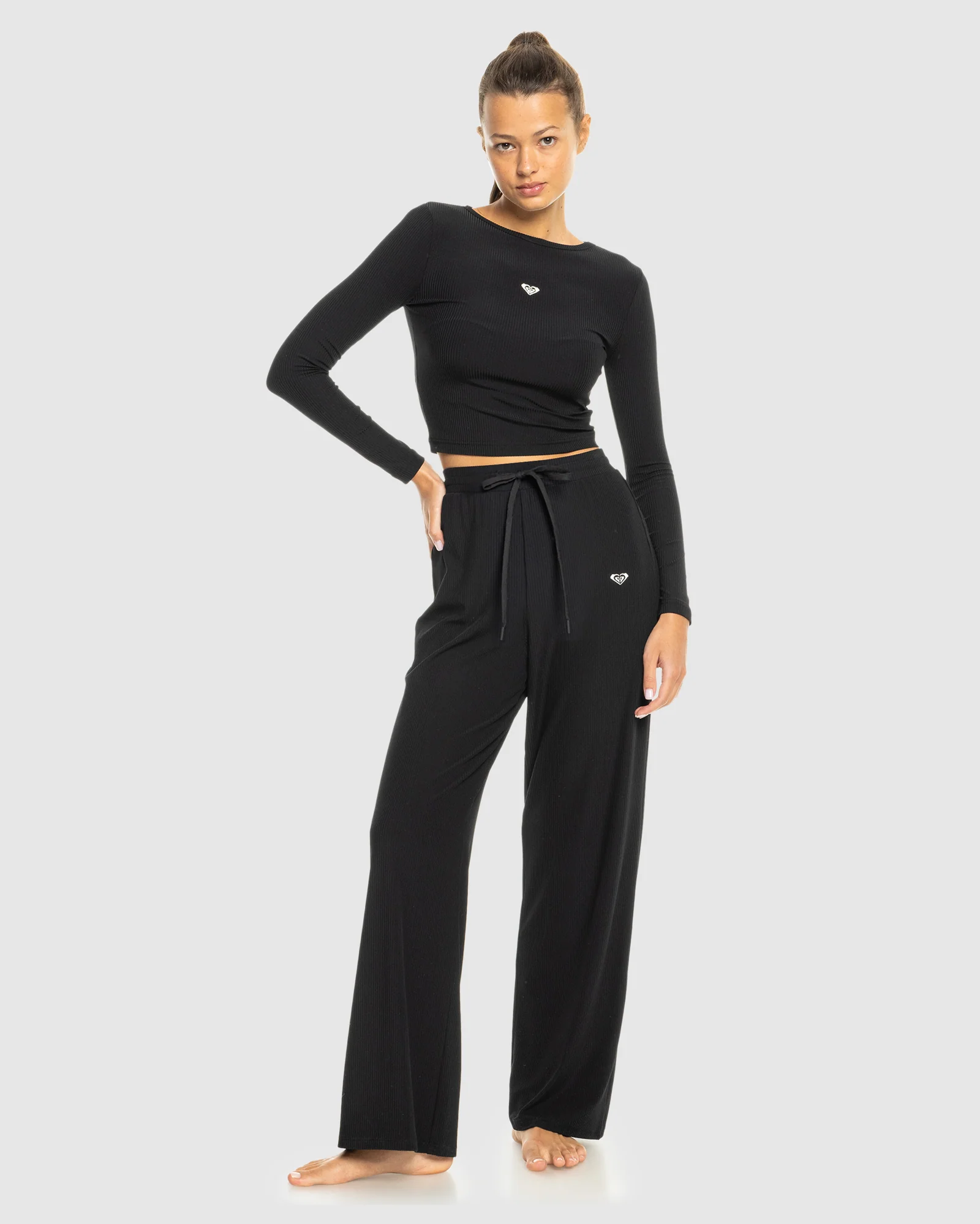 Womens Rise & Vibe Rib Wide Leg Pants - Image 7